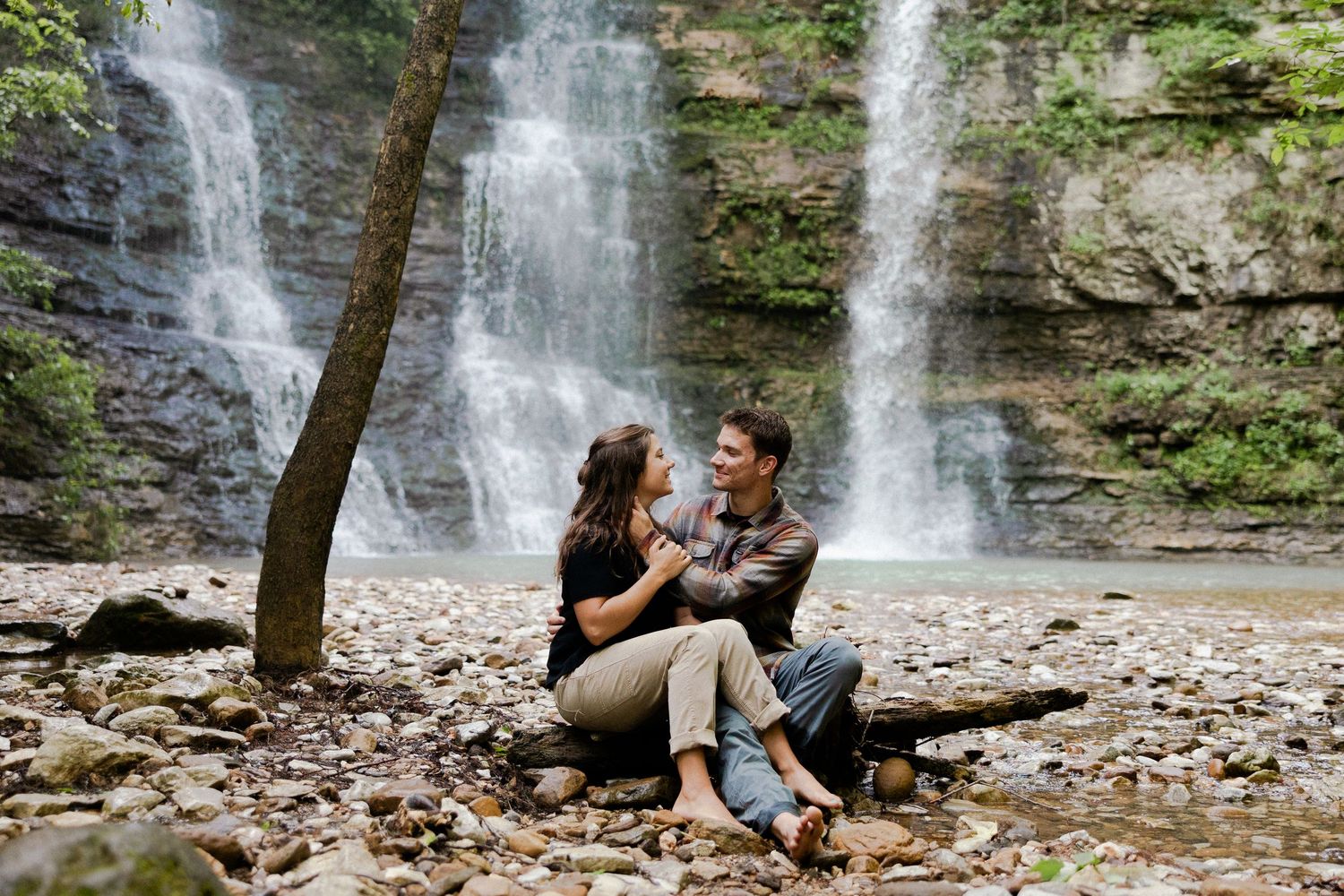 buffalo river waterfall engagement session, ponca Arkansas photographer