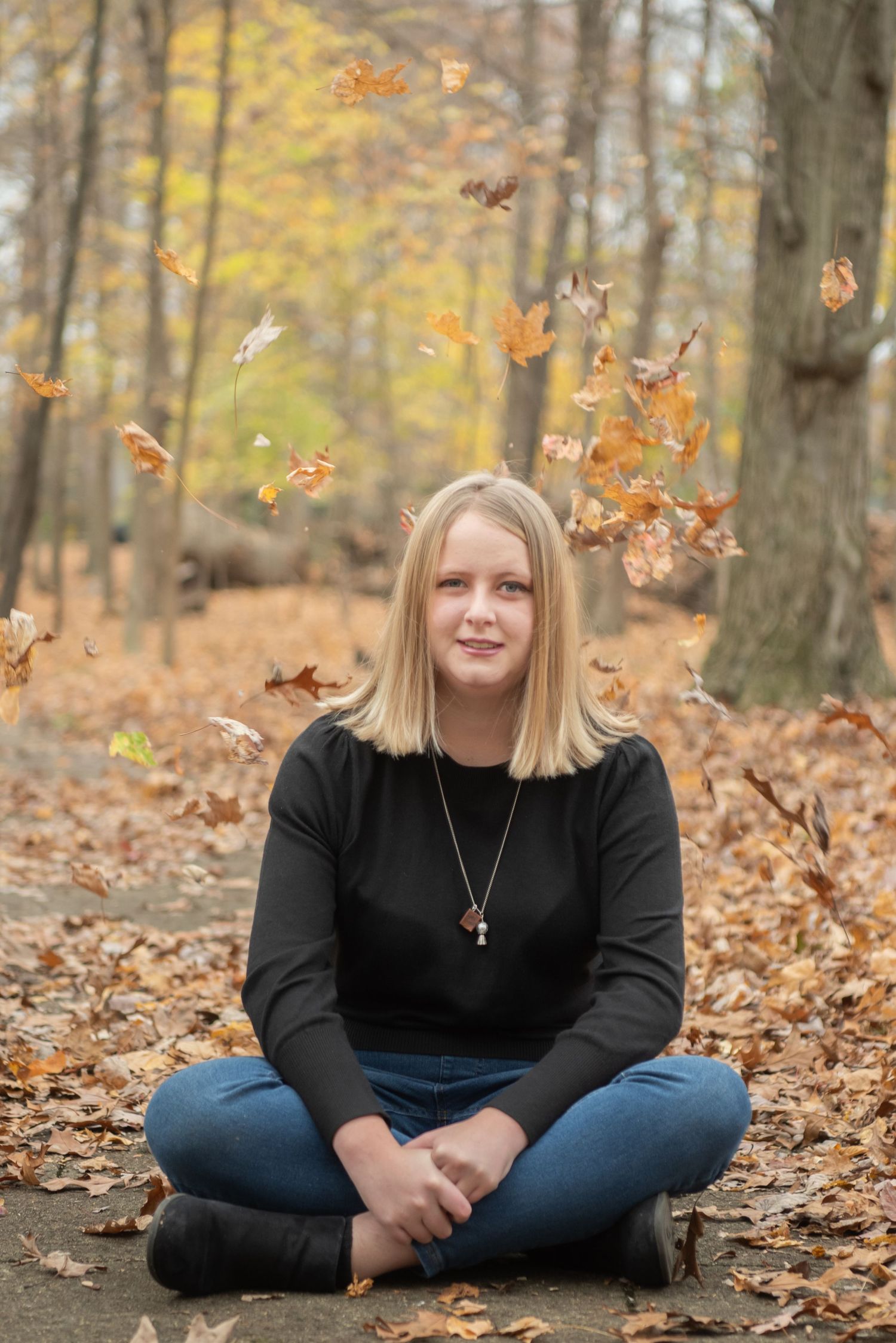 nature, fall, woods, high school senior portrait