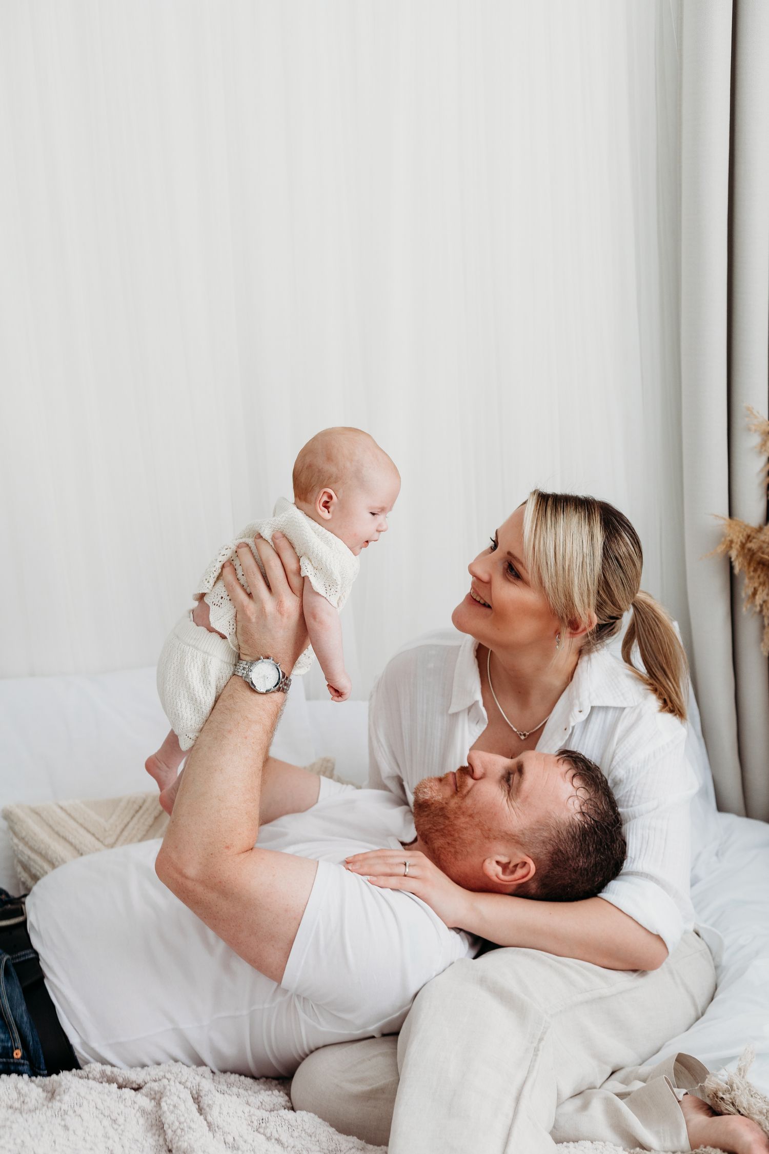 Family portrait photography at Nottingham studio, relaxed and authentic moments captured in timeless neutral style.
