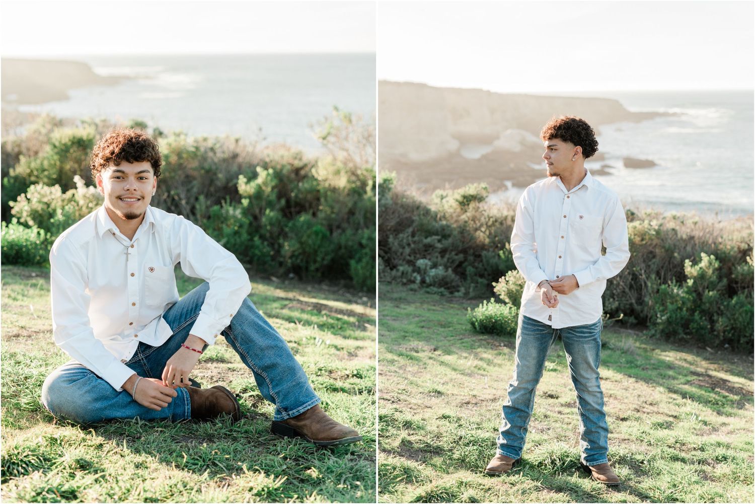 Senior guy photos at Montana de Oro beach showcasing California coastline by a San Luis Obispo senior photographer.