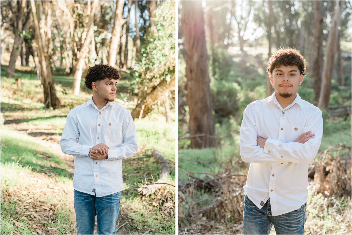 SLO High senior photos captured in the eucalyptus tree groves and coastal landscape of Montana de Oro.