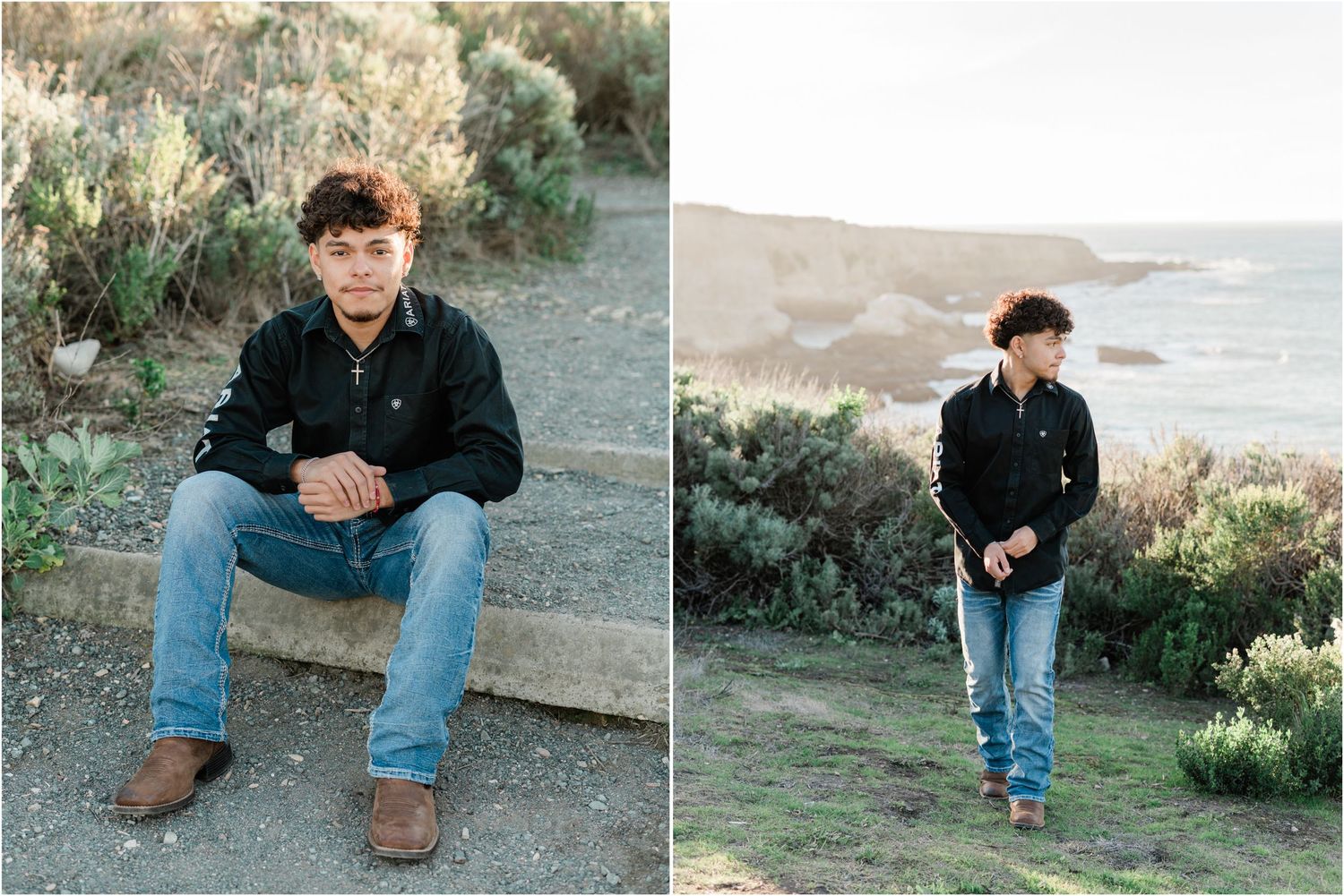 SLO High senior guy photos at Montana de Oro with coastal cliffs and ocean views by a San Luis Obispo senior photographer.