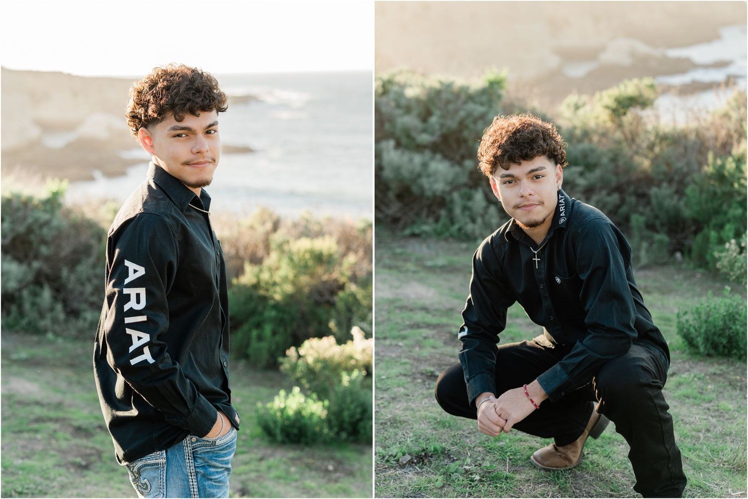 Senior portrait of a SLO High senior overlooking the cliffs at Montana de Oro in San Luis Obispo County.