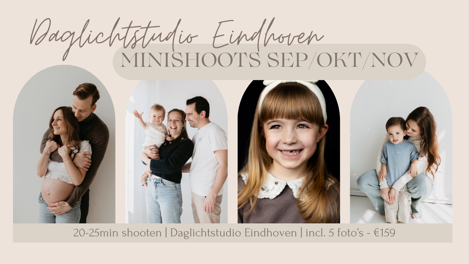 Minishoot daglichtstudio Eindhoven - door Mooimomentjefotografie. Voor zwangerschap, gezin, motherhood of portret.