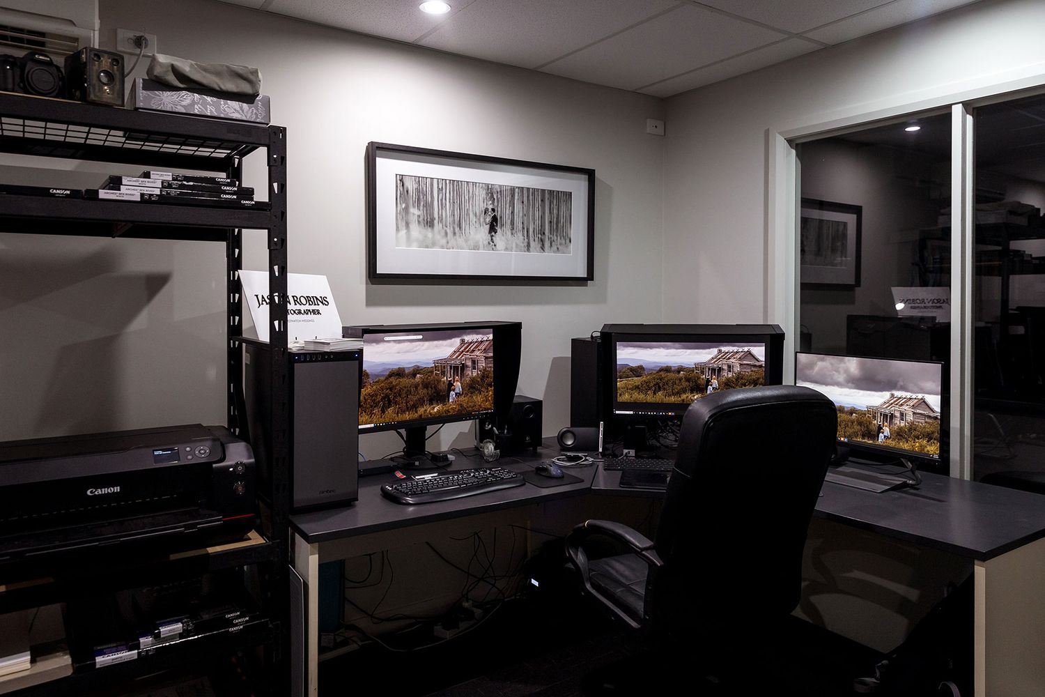 Computers on the edit desk at JRP Studio in Wodonga.