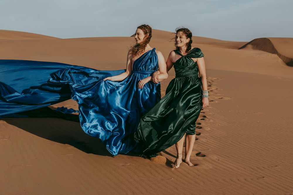 Destination Flying dress photoshoots in the Namib desert