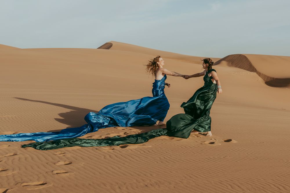 Destination Flying dress photoshoots in the Namib desert