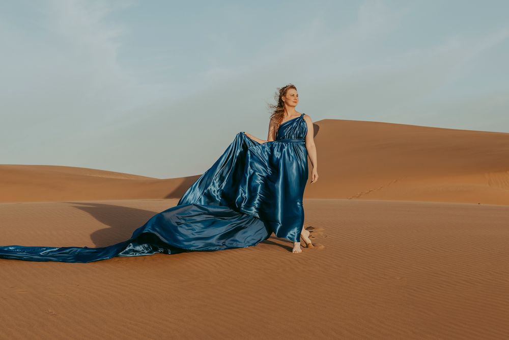 Destination Flying dress photoshoots in the Namib desert