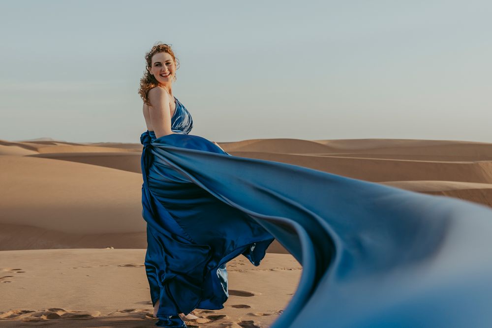Destination Flying dress photoshoots in the Namib desert