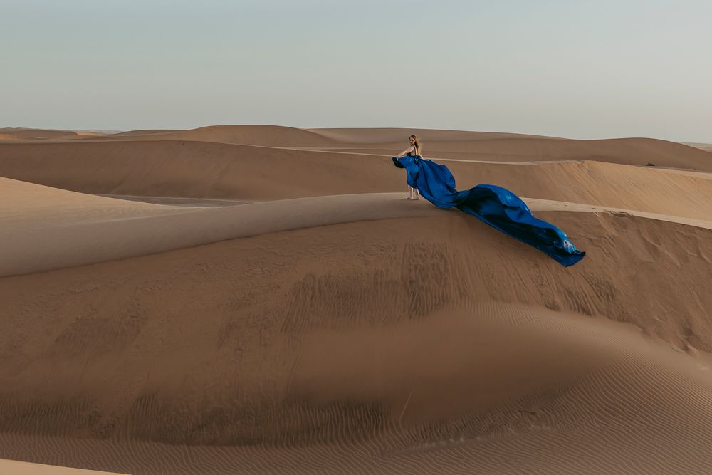 Destination Flying dress photoshoots in the Namib desert