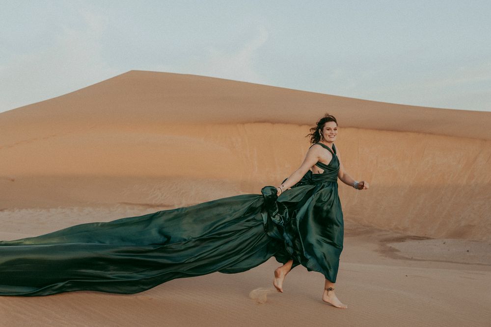 Destination Flying dress photoshoots in the Namib desert
