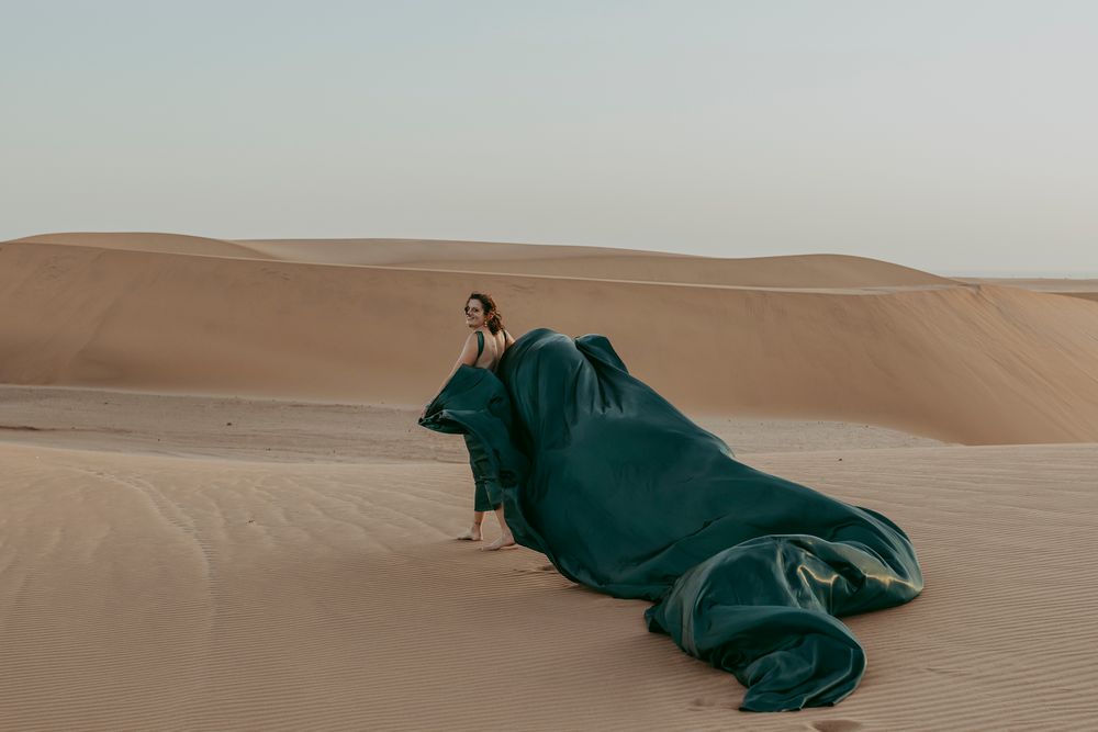 Destination Flying dress photoshoots in the Namib desert