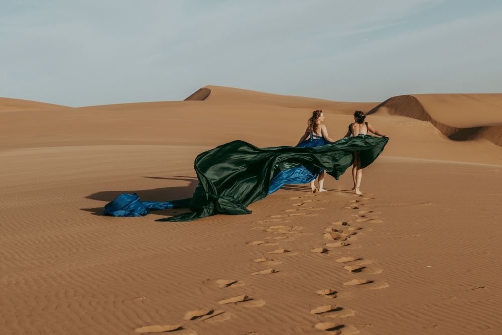 Destination Flying dress photoshoots in the Namib desert
