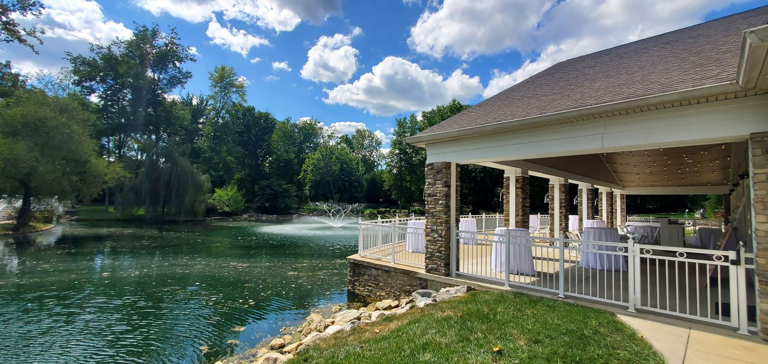 Scenic lakeside pavilion at Swan Lake Event Center Wedding Venue