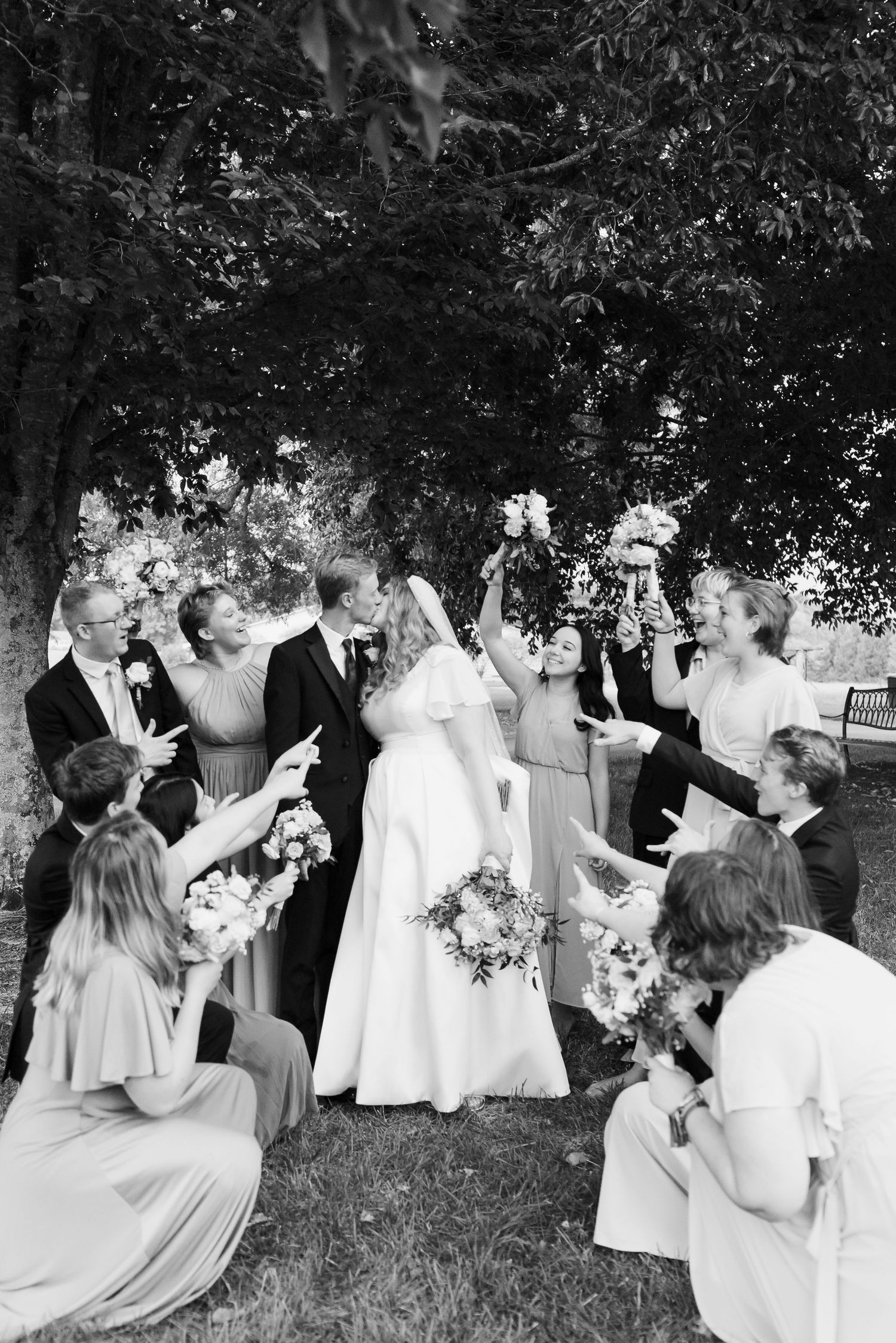 Ellie and Spencer on Rand Bryan House Front Lawn. Photography by Beth MK Photo
