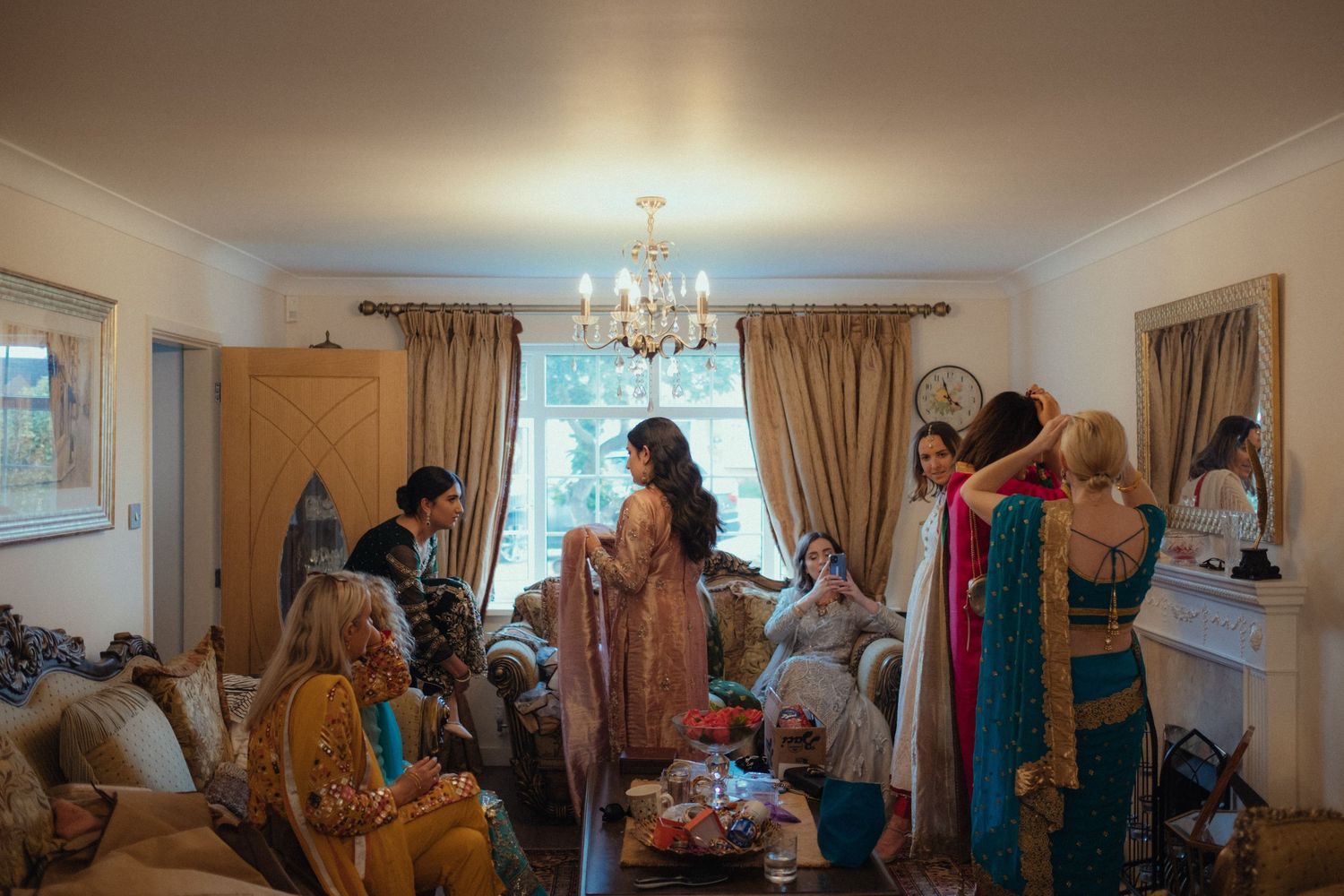 Documentary style photo of home wedding preparations,  Birmingham