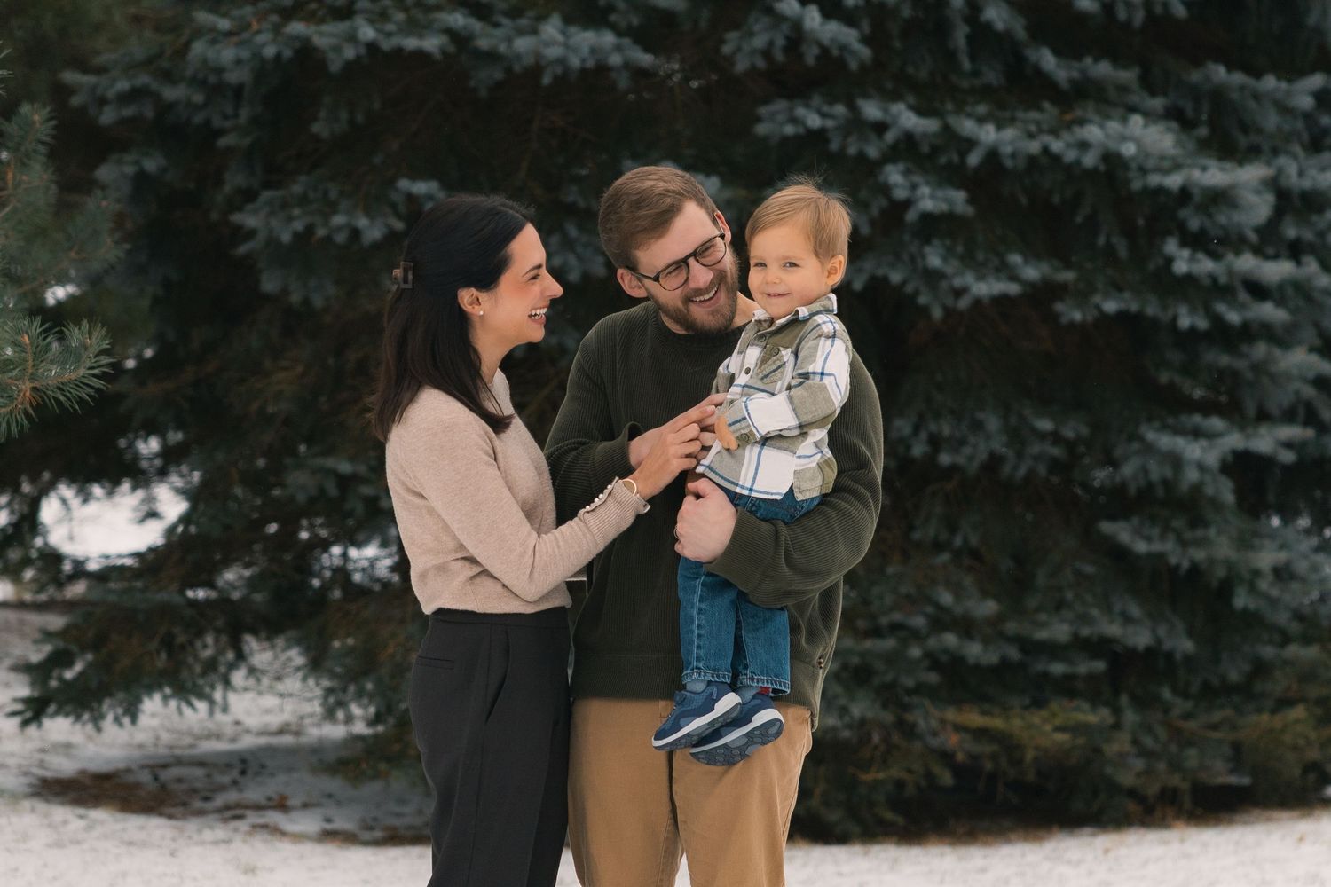 evergreen christmas pine trees fall winter mini sessions discounted photoshoots token creek county park madison wi little dragan photography