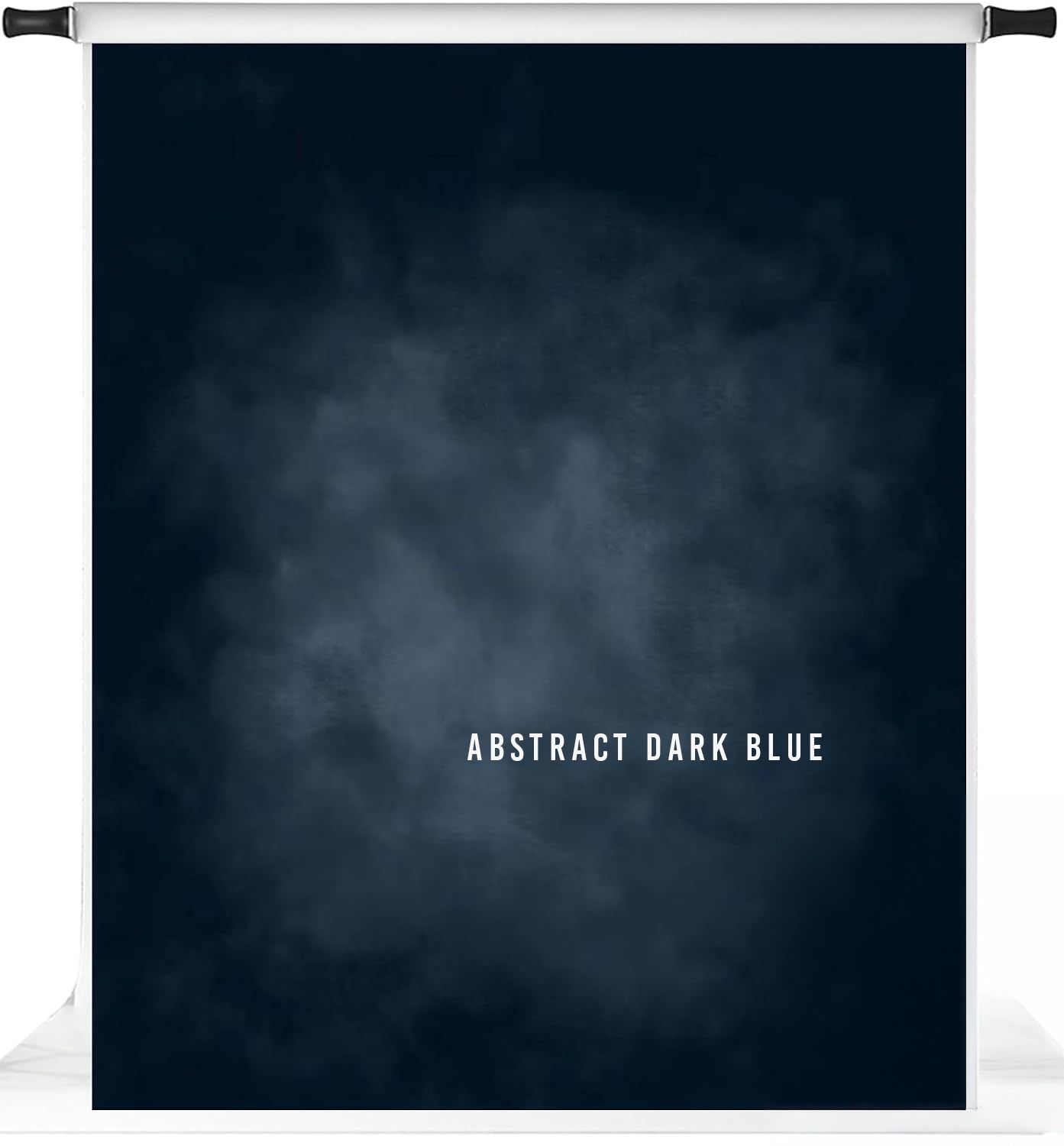 Abstract dark blue photography backdrop with moody, cloudy texture, ideal for professional portrait and studio photography.
