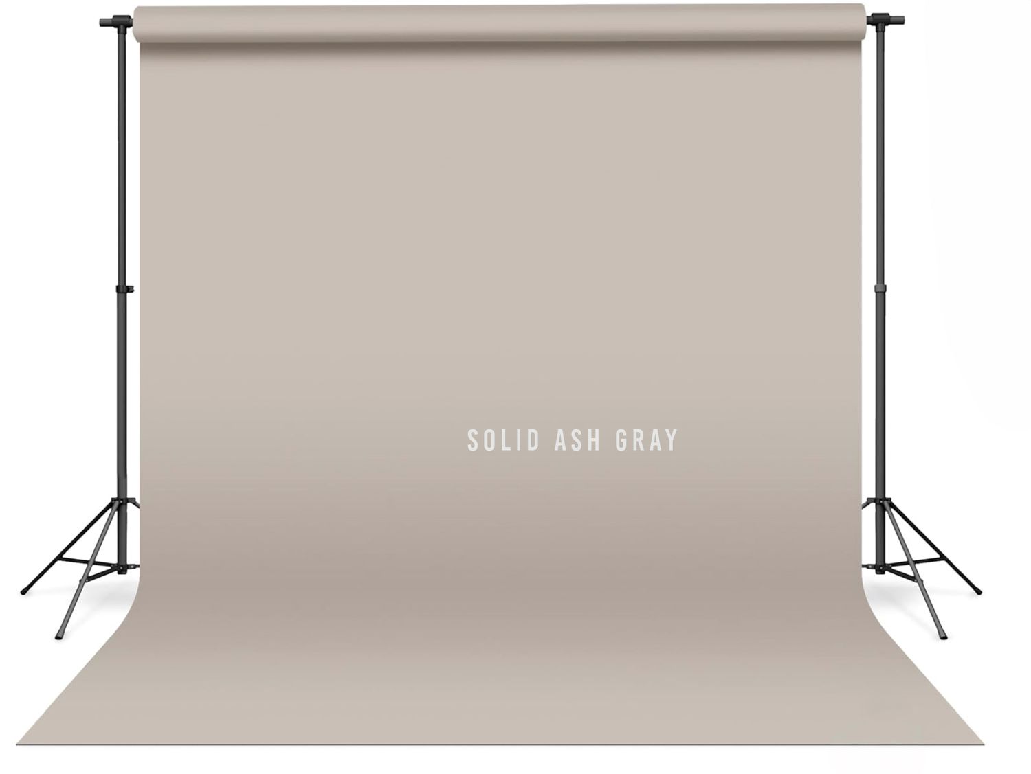 Solid ash gray photography backdrop on a professional stand, perfect for portrait and product photography sessions.