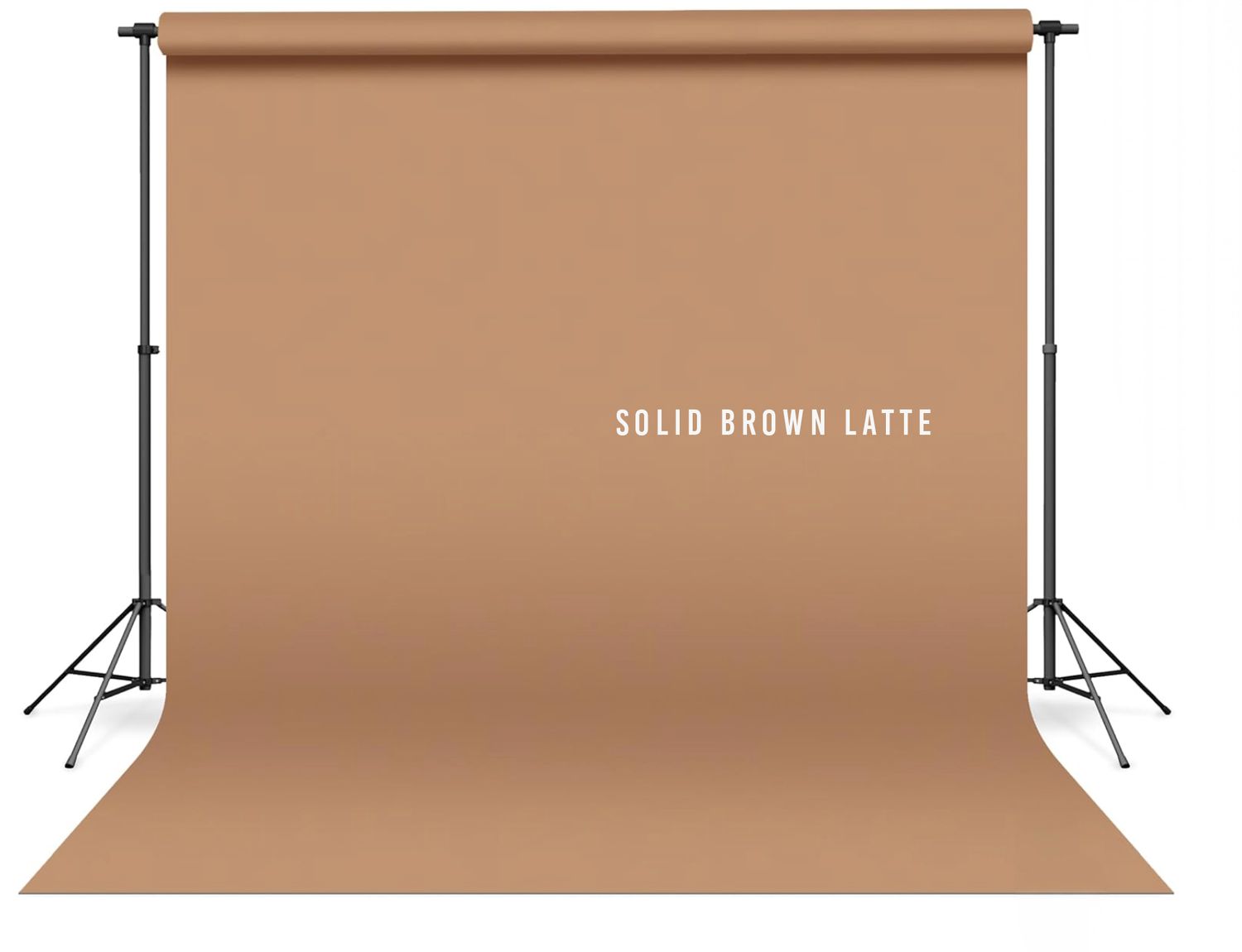 Solid brown latte photography backdrop on a stand, perfect for professional photo shoots.