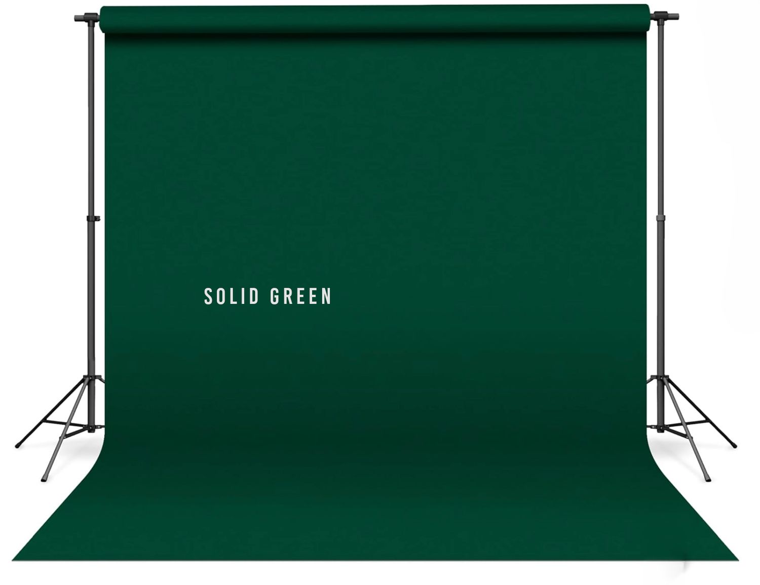 Solid green photography backdrop on a stand, ideal for professional studio photo shoots.
