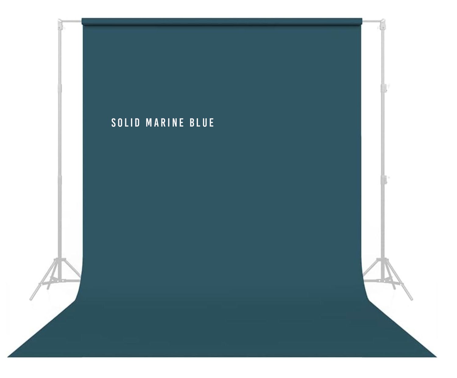 Solid marine blue photography backdrop on a stand, perfect for professional photo shoots and studio backgrounds.