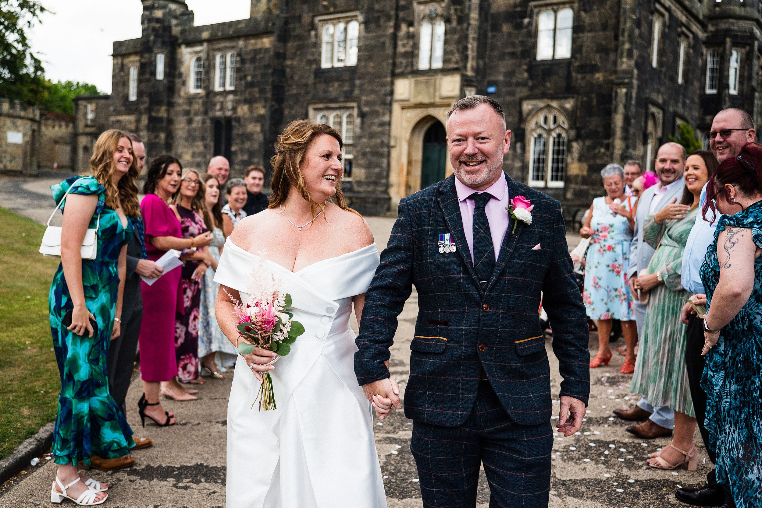 Natural wedding photograph at Dudley Register Office in Priory Hall and its grounds