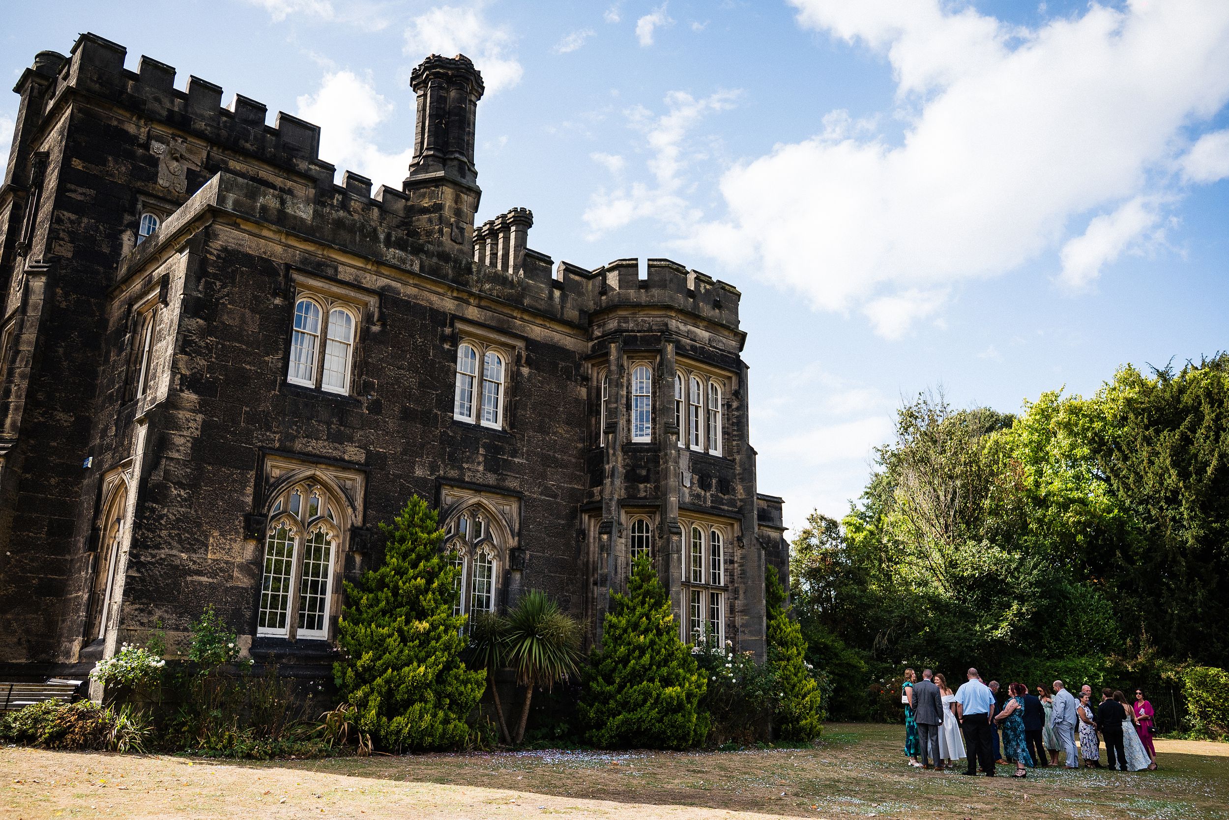 Natural wedding photograph at Dudley Register Office in Priory Hall and its grounds