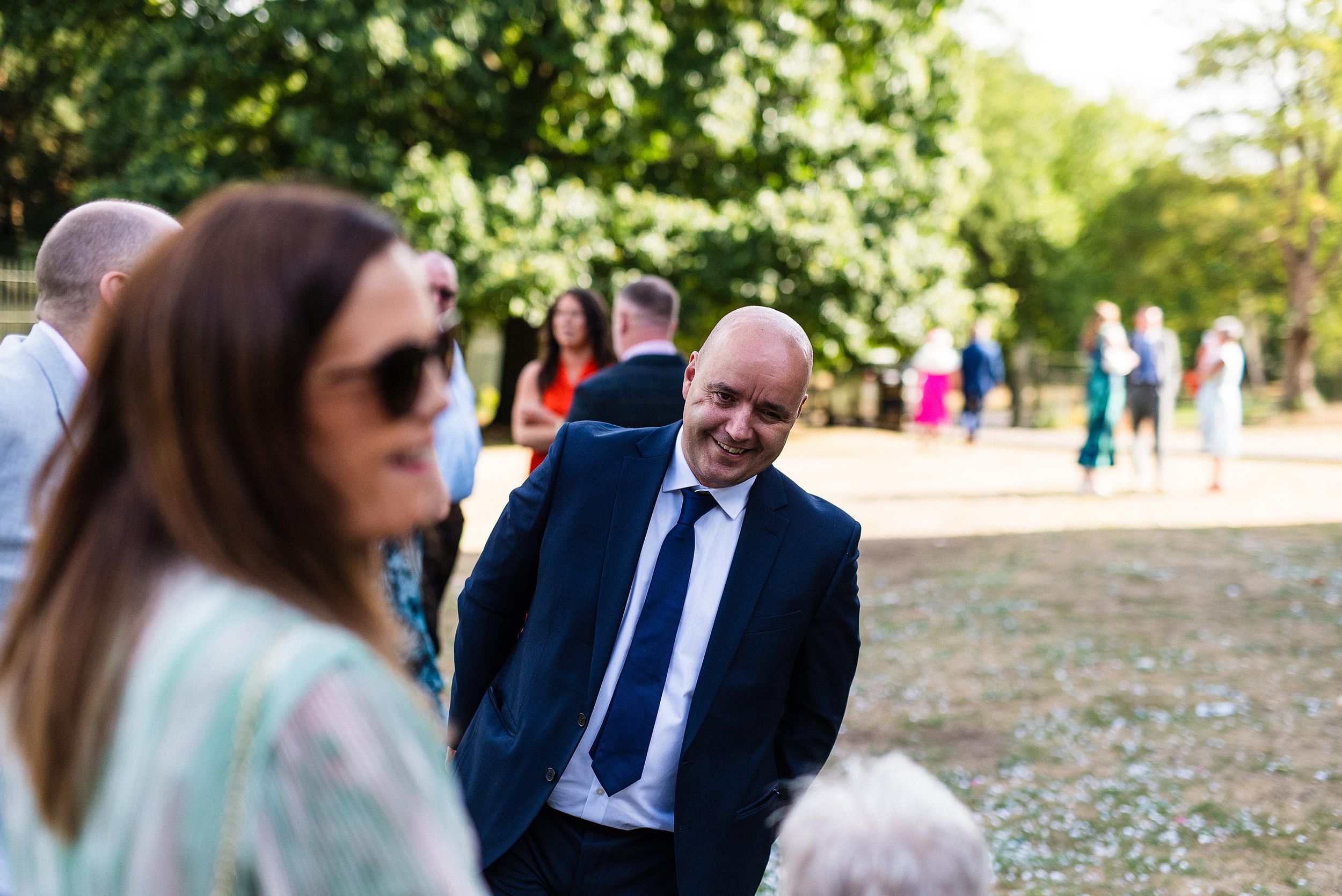 Natural wedding photograph at Dudley Register Office in Priory Hall and its grounds