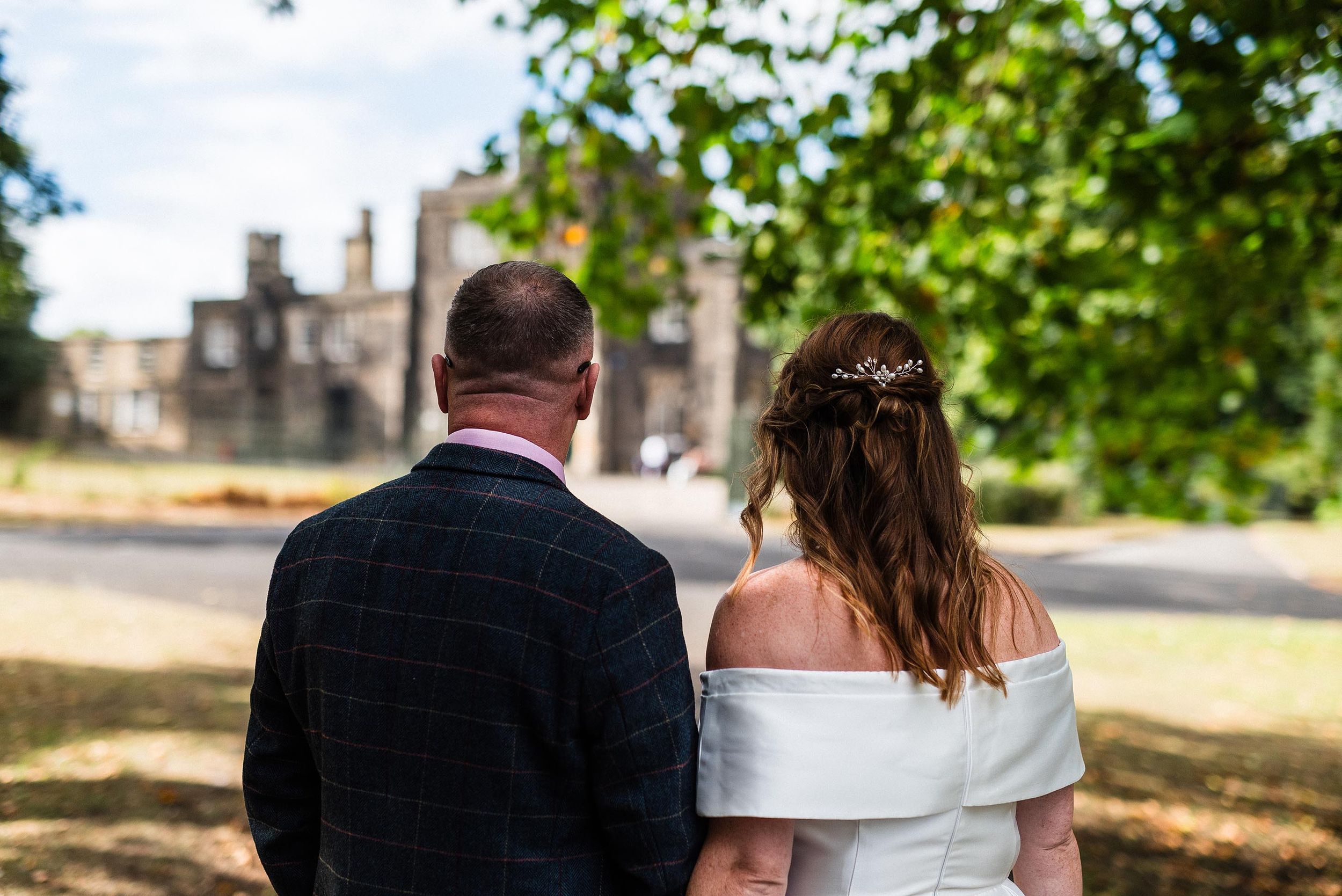 Natural wedding photograph at Dudley Register Office in Priory Hall and its grounds