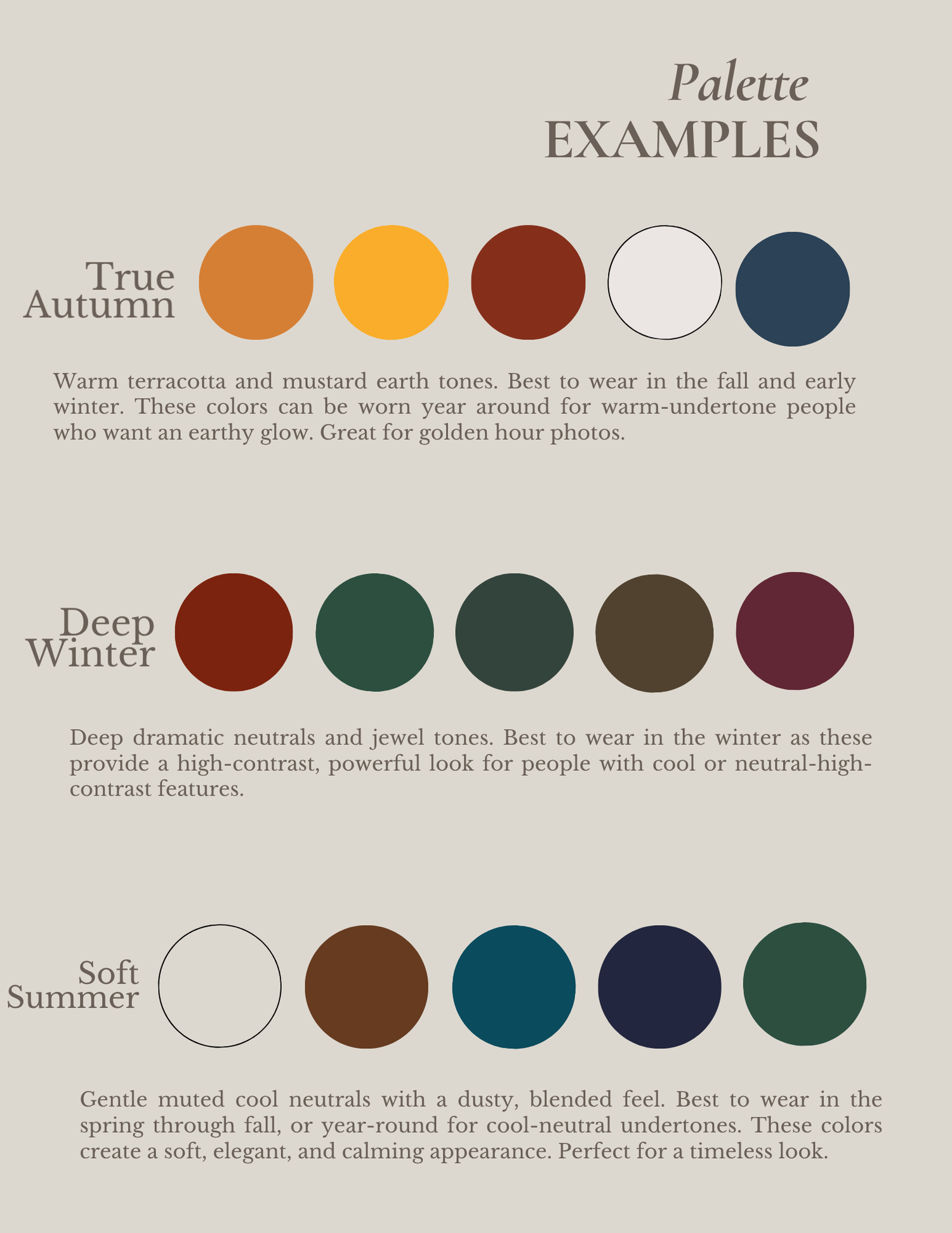 Color palettes for outfit planning for photo session. This is great for family sessions, couples & engagement sessions