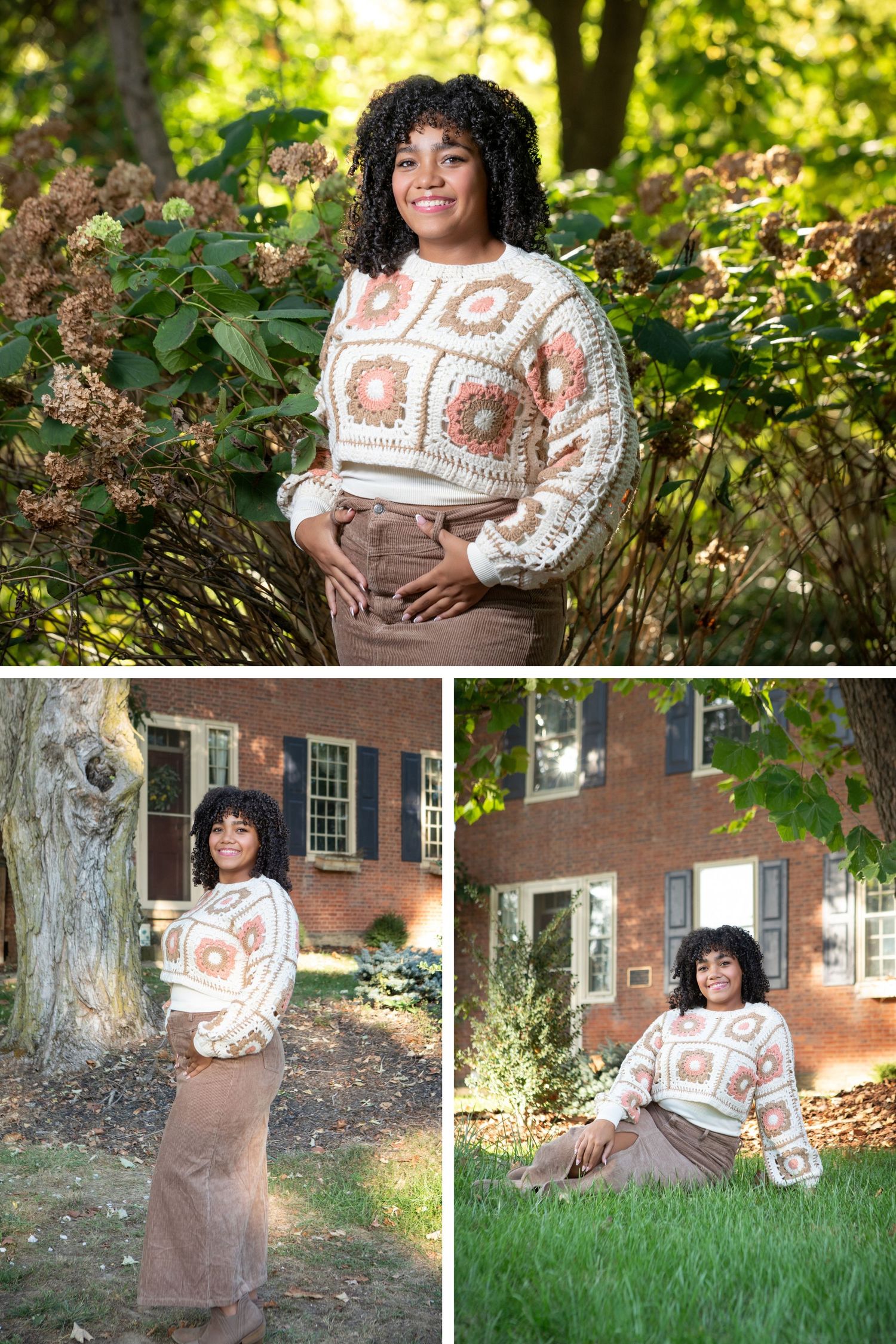 Big Walnut senior pictures at home with cozy fall style, natural greenery, and personalized Columbus Ohio senior portraits.