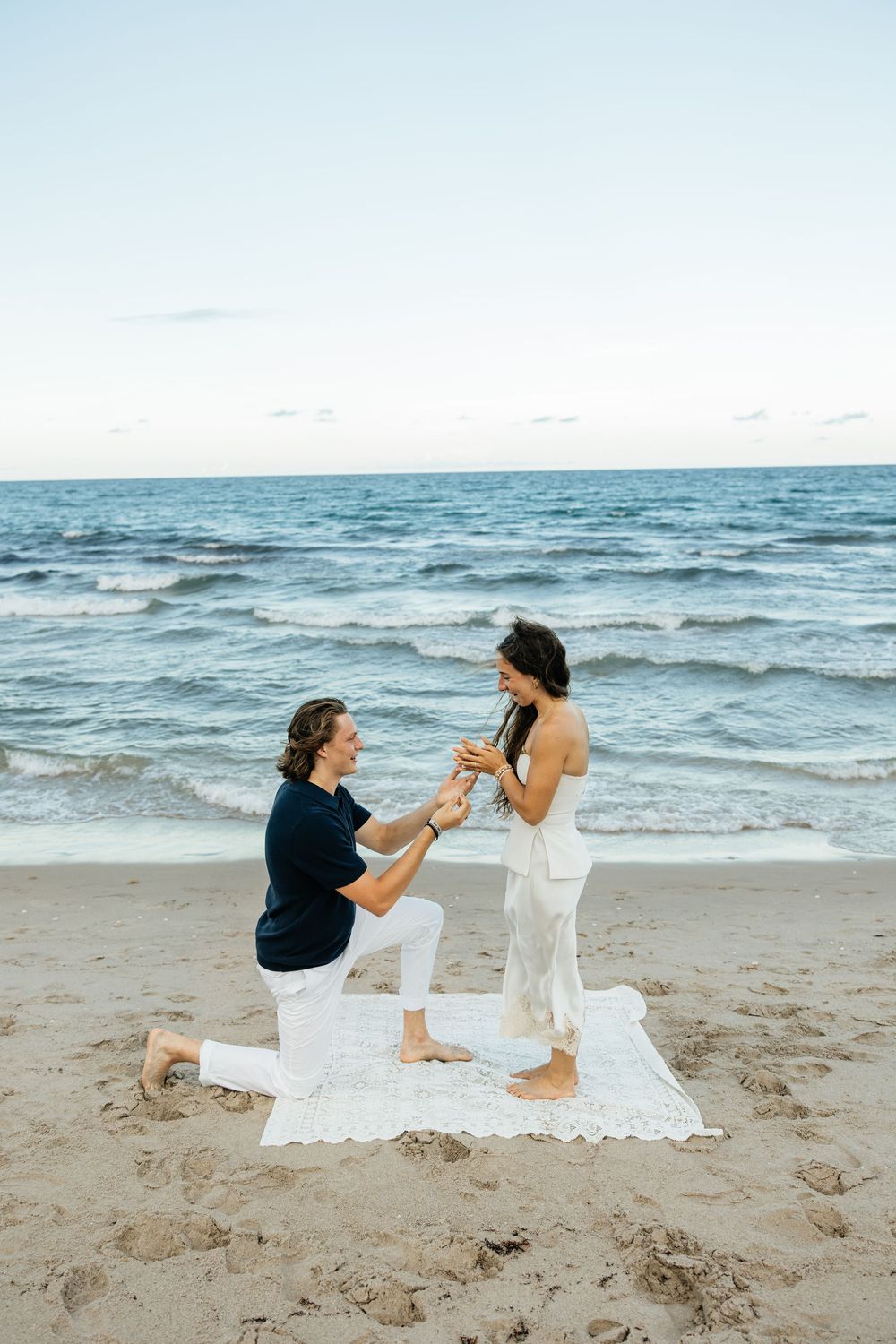 Beach surprise proposal in Florida. Jacksonville Proposal Photographer, Jacksonville Beach Proposal Photographer - Lindsay McDow Photography