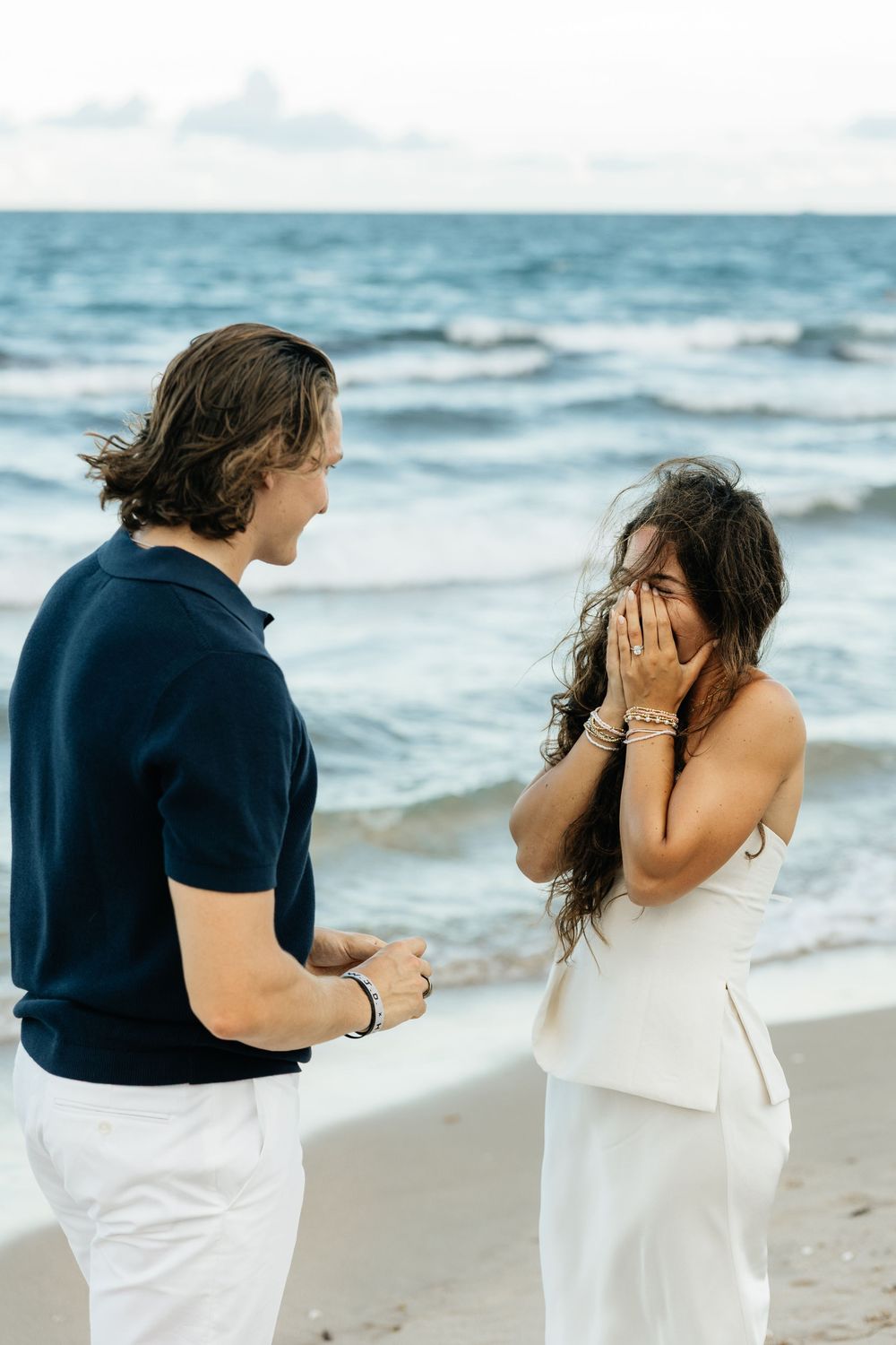 Beach surprise proposal in Florida. Jacksonville Proposal Photographer, Jacksonville Beach Proposal Photographer - Lindsay McDow Photography