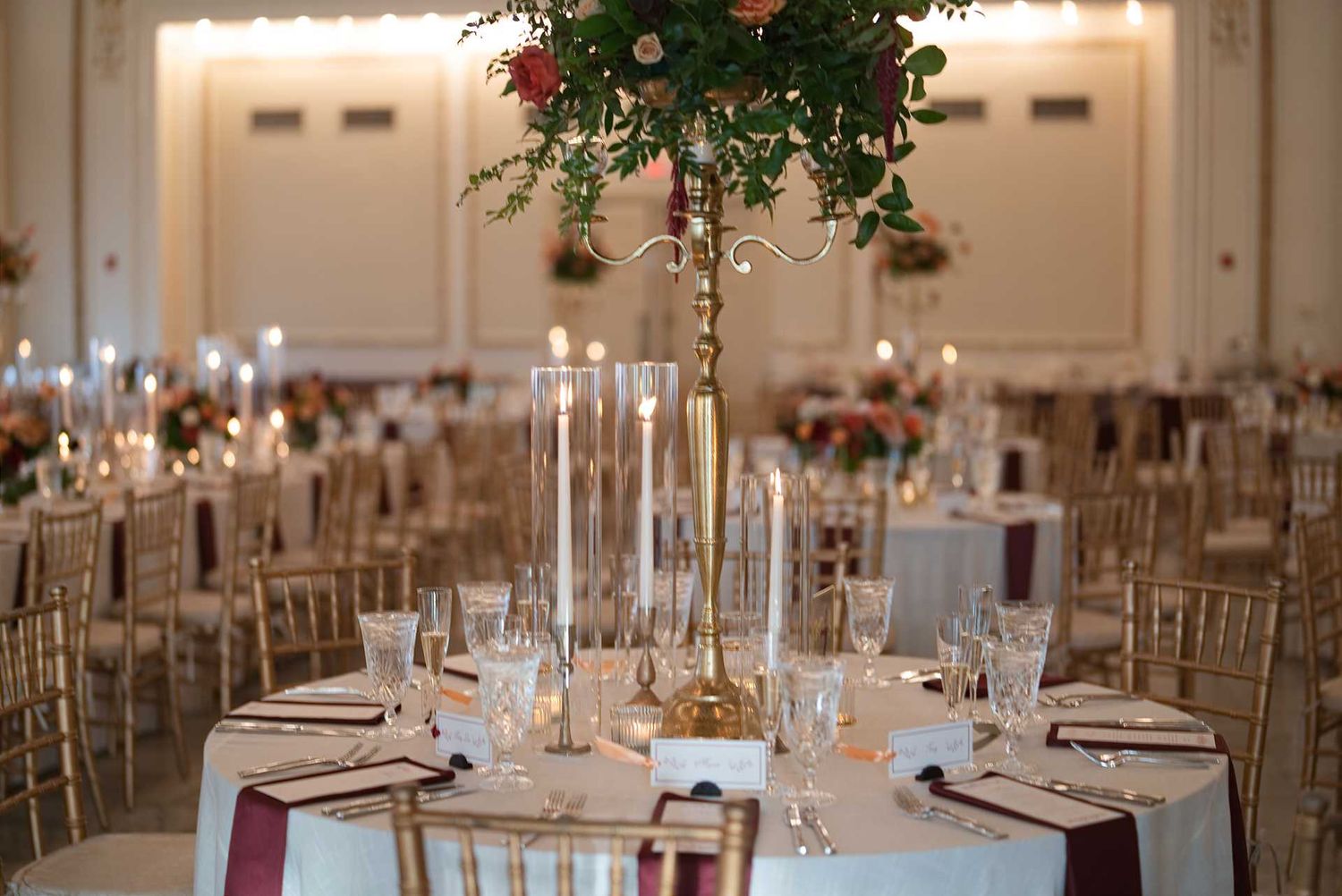 Elegant indoor wedding reception hall at The Westin Great Southern Columbus Wedding Venue