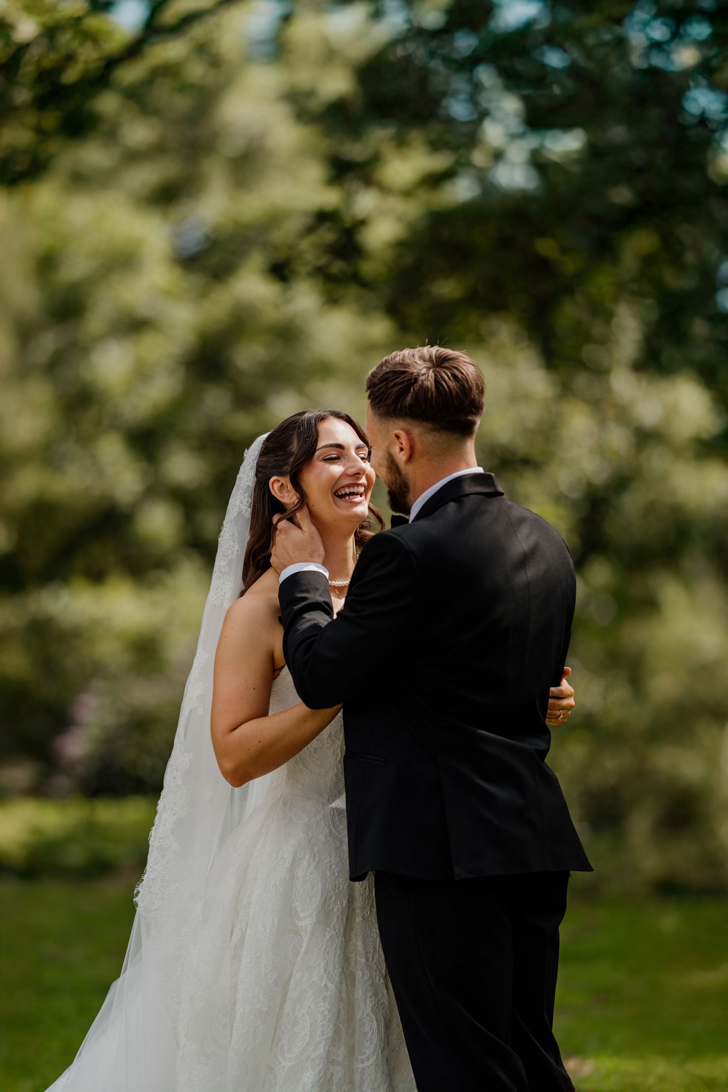 Bride and Groom portraits at The Green wedding venue in Liskeard.