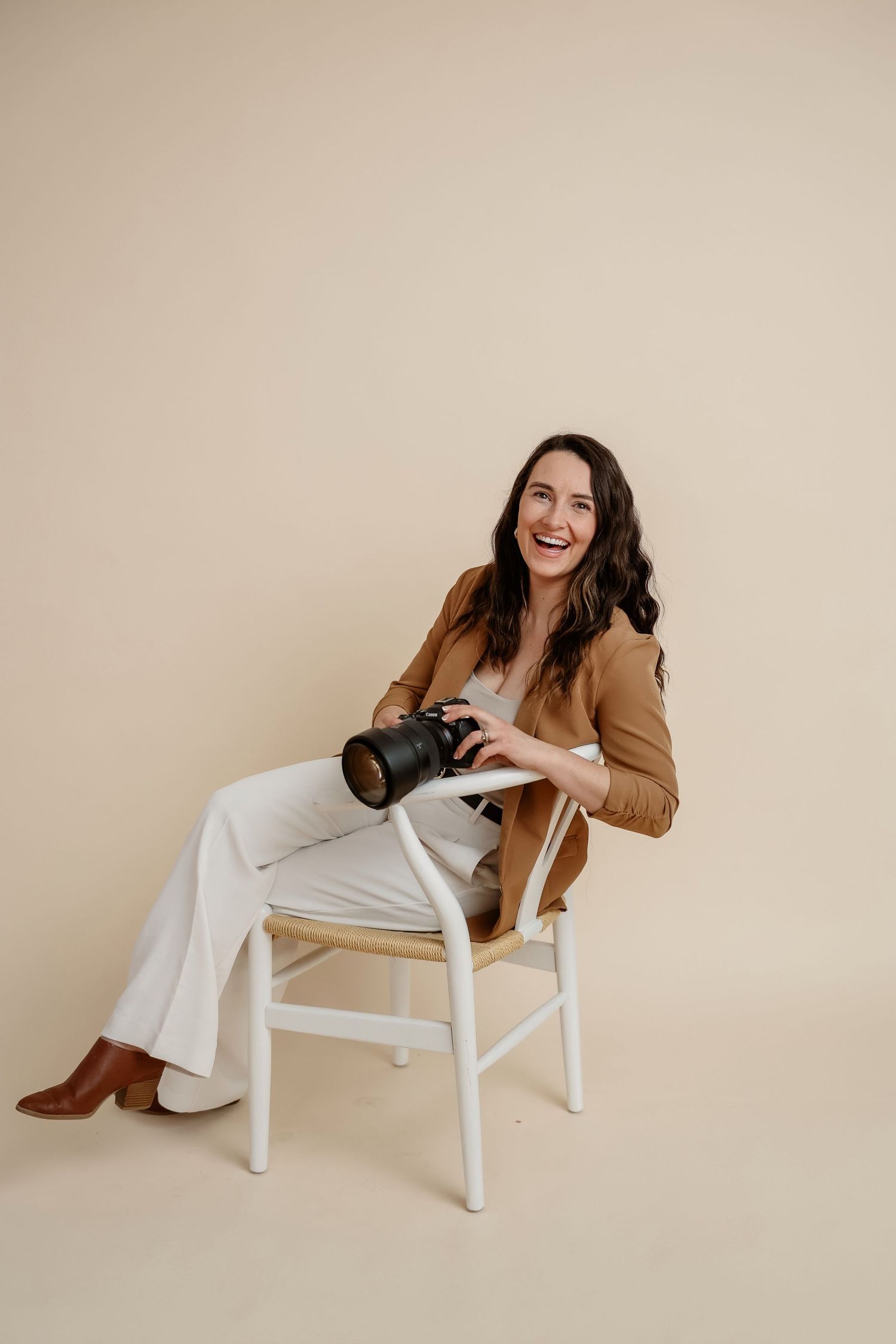 Traverse City Engagement Photographer Grace Hudson in her studio