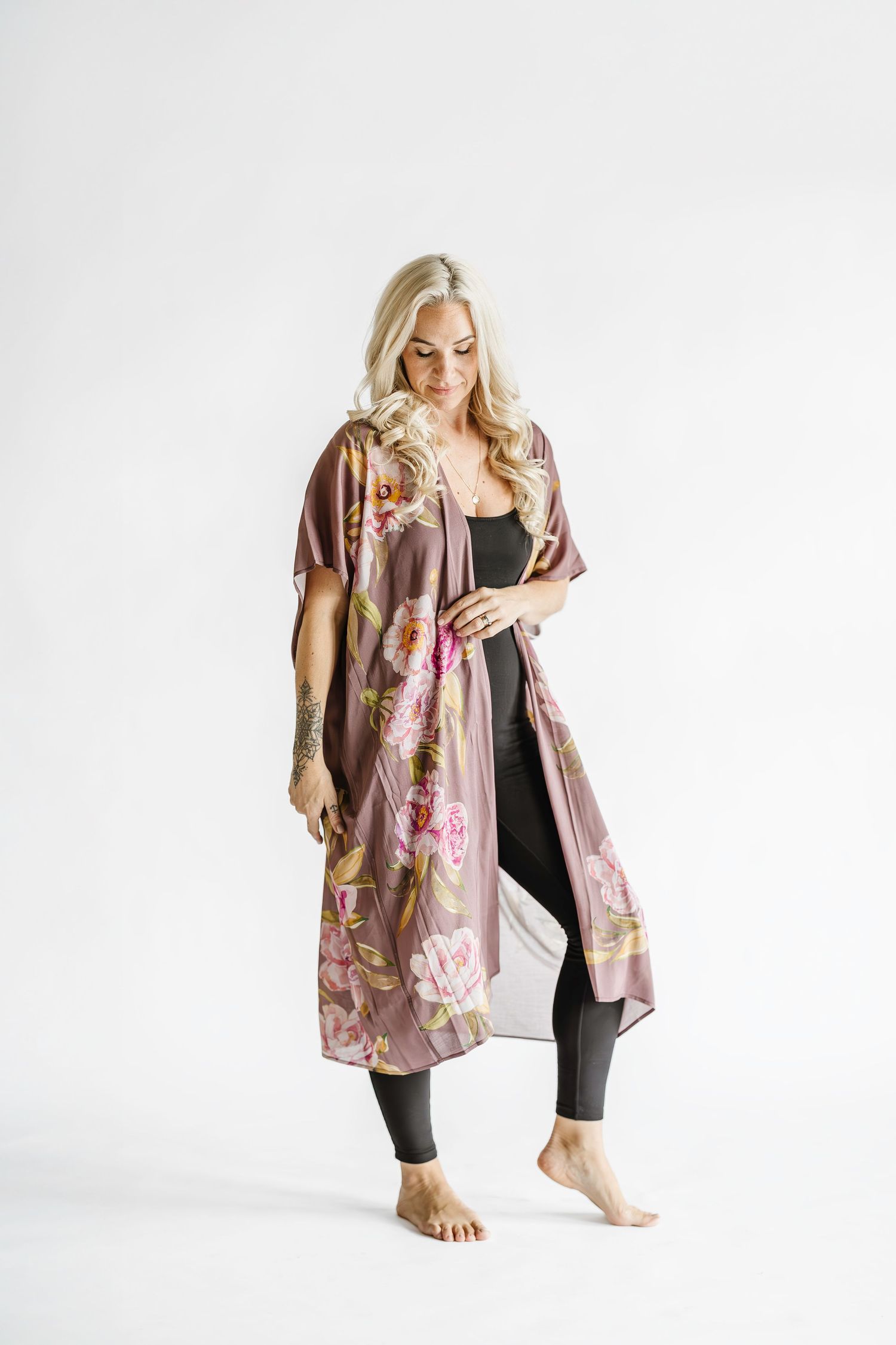 Studio photos taken by a Kelowna photographer for a branding lifestyle photoshoot for clothing