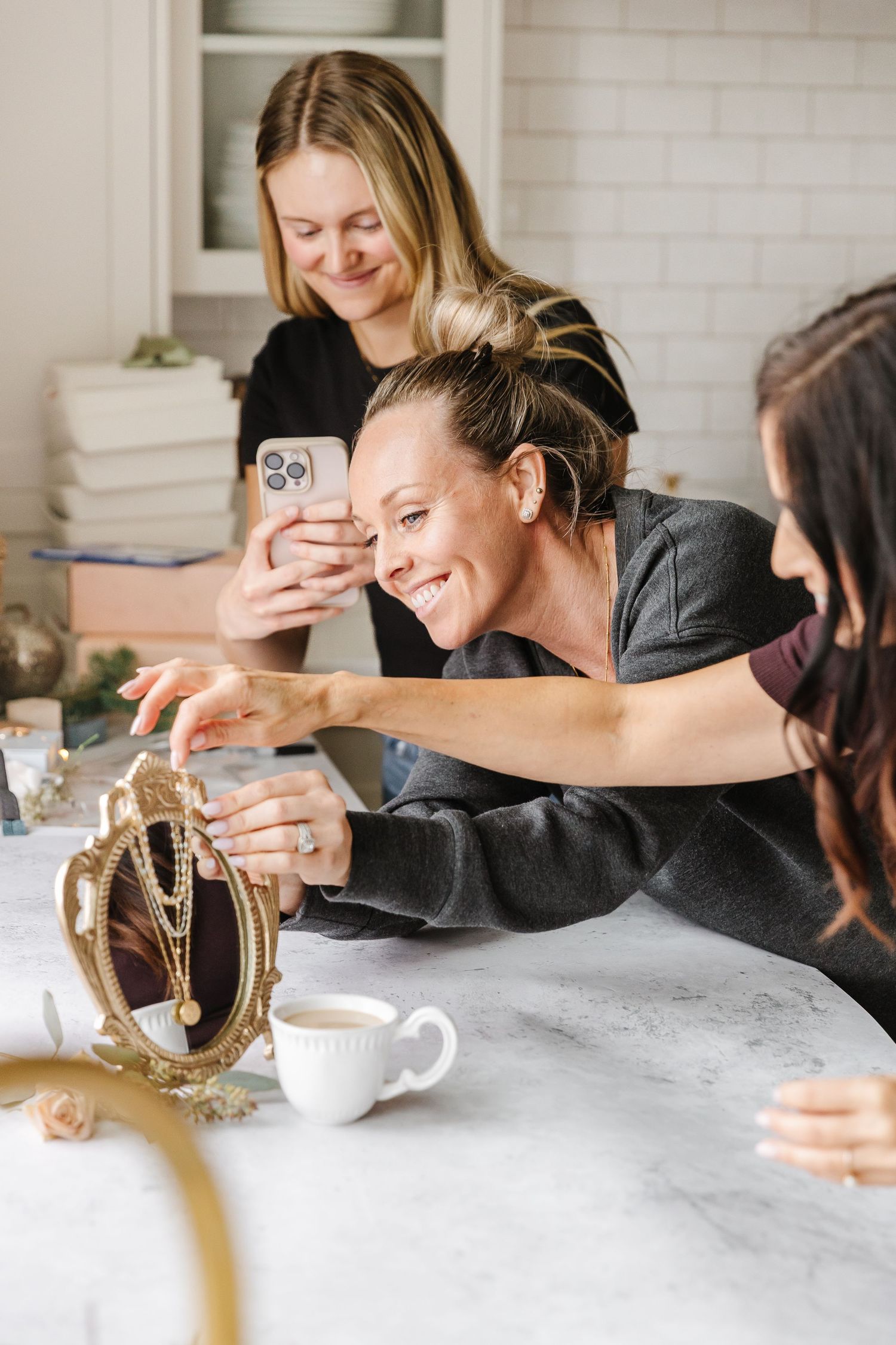 Behind the scenes photos of a product and branding photography photoshoot in West Kelowna, BC