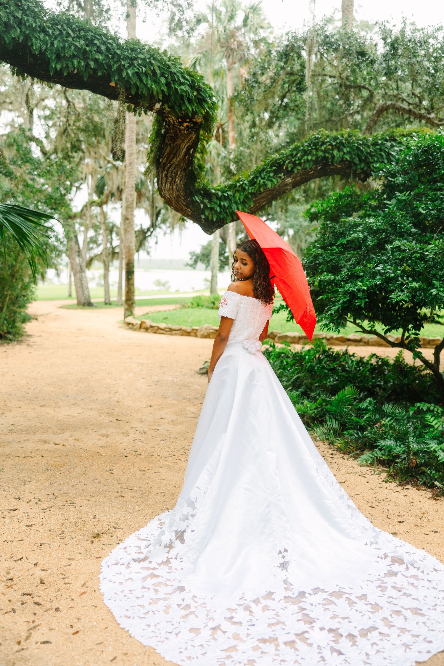 Jacksonville quinceañera portrait of teen in blush ballgown at sunset