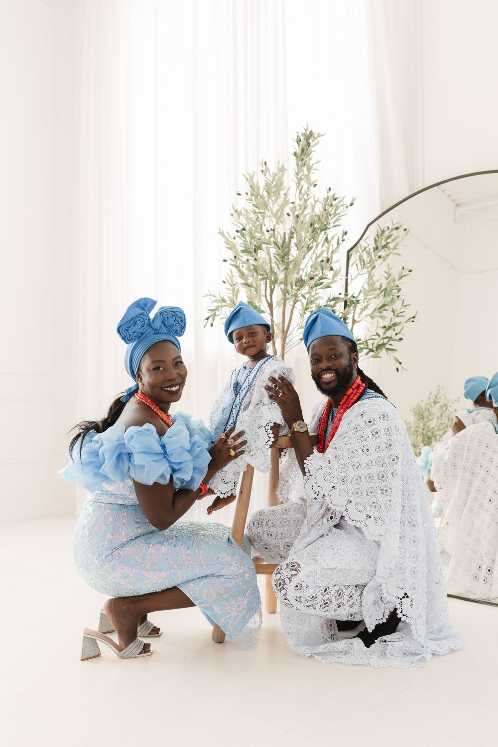 Toronto family in traditional Nigerian clothing at mint room studios, captured by Toronto Family Photographer Jess GC Photography