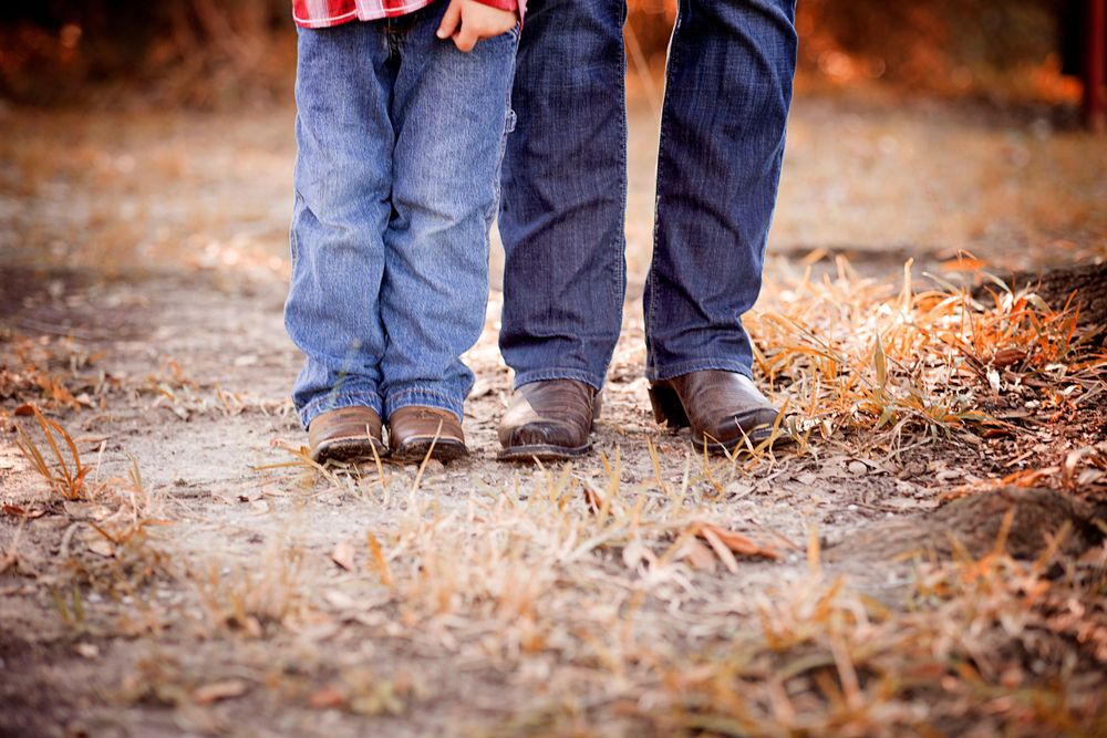 dad and son photo of boots