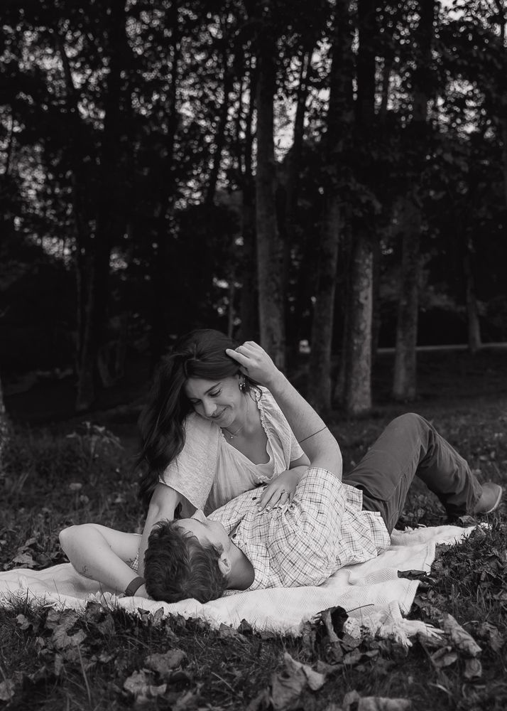 Moody engagement session at The Emerald Hill in Hiddenite, NC.