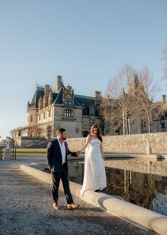 A dreamy editorial engagement session at The Biltmore in Asheville, NC.