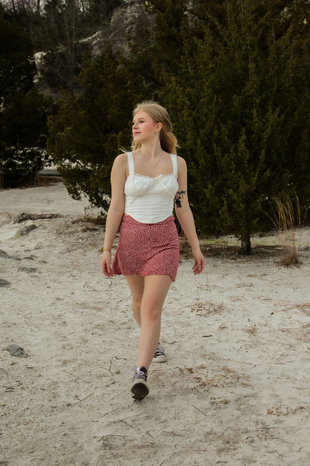 Senior girl walking in Klondike Park