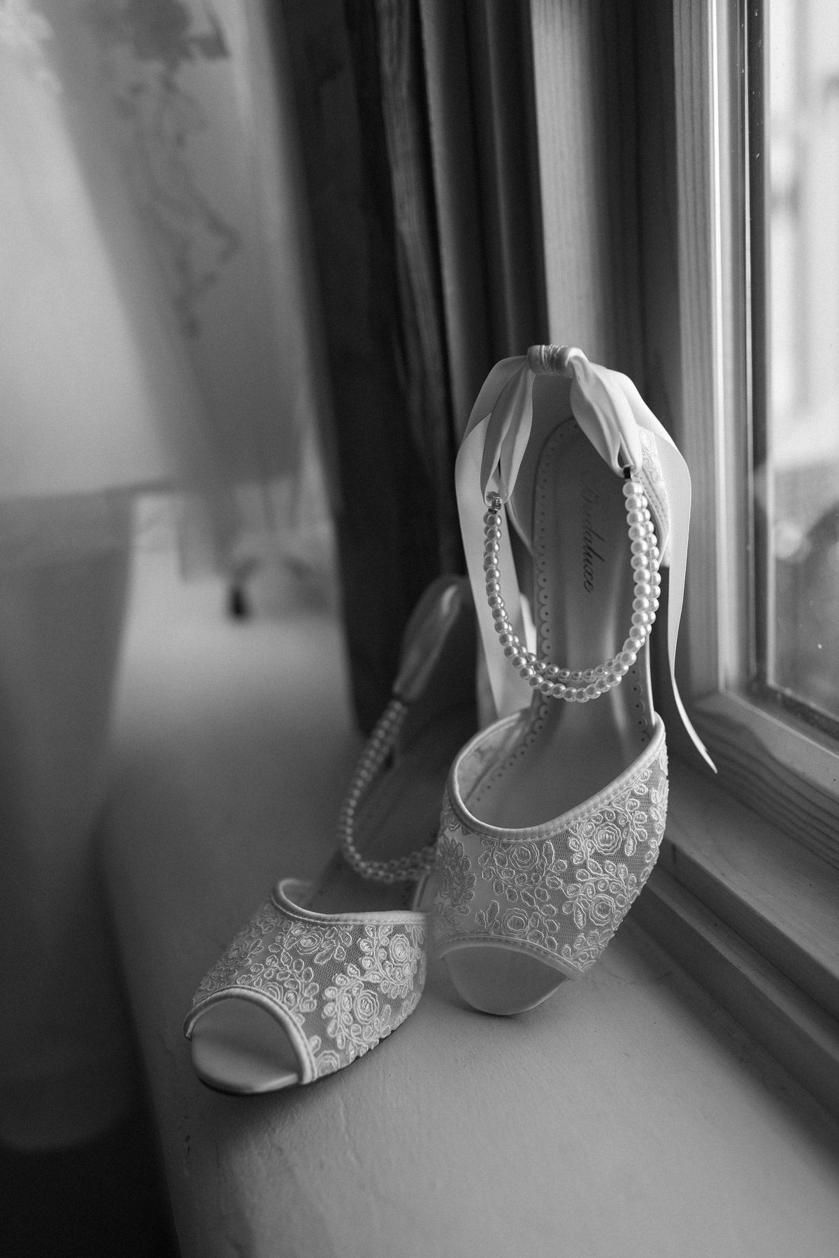 Bridal show in editorial black and white photo by North Carolina wedding photographer