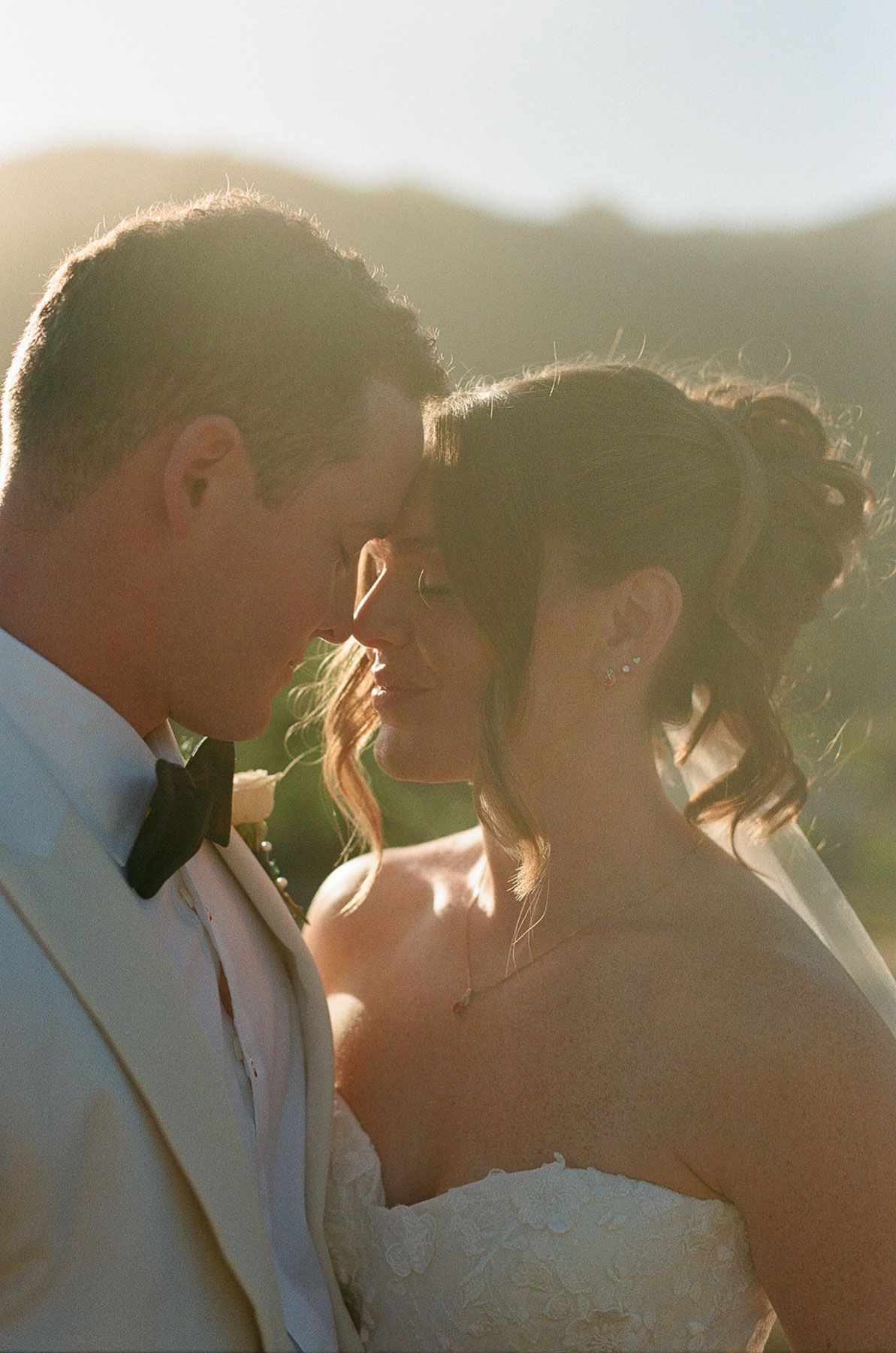 romantic film photography image of a wedding day in cambria california by california film wedding photographer