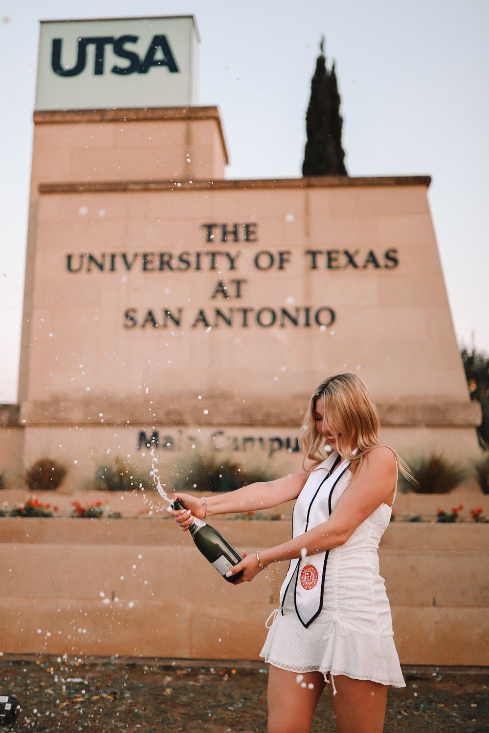 Graduation portrait with cap and gown
