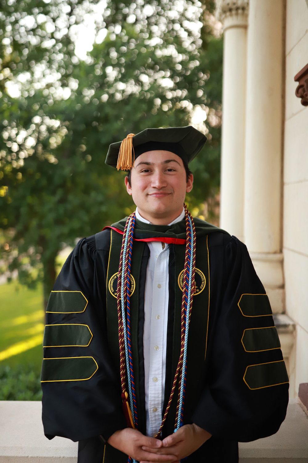 Graduation portrait with cap and gown