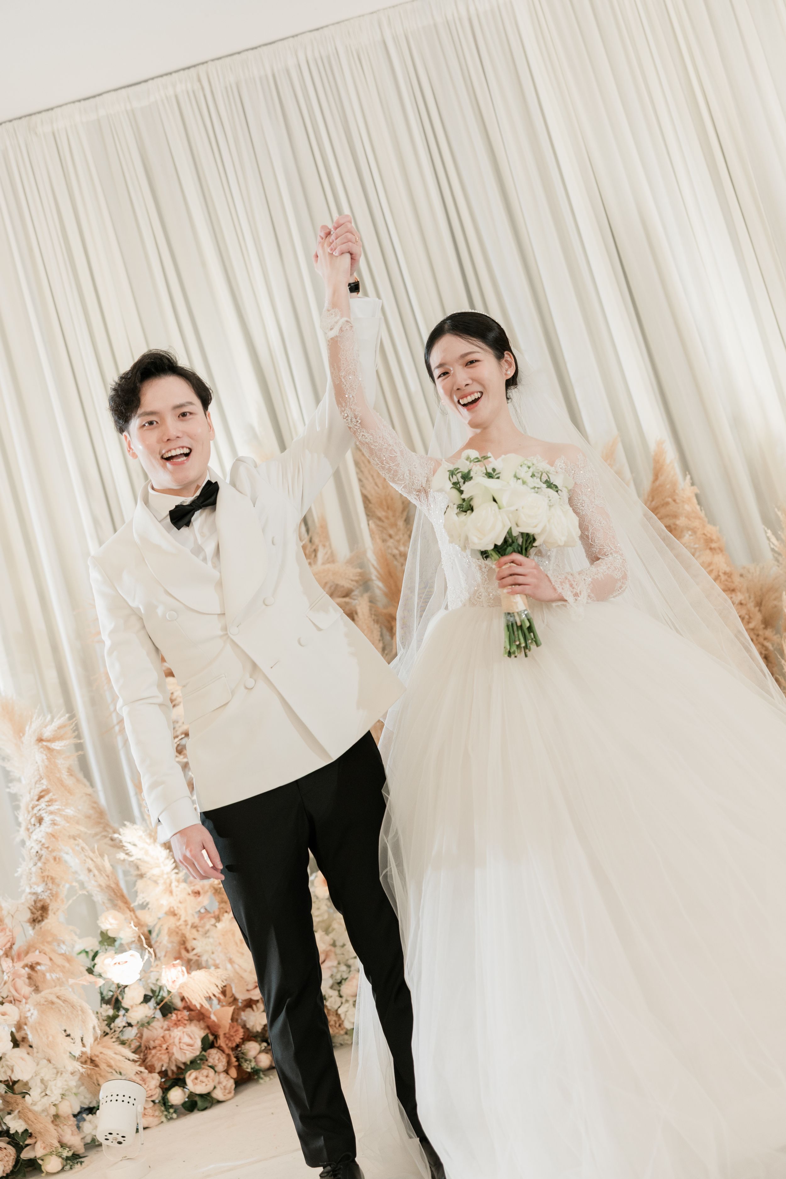 Beautiful wedding couple celebrating wedding matrimony at Kingwood Hotel, Sibu, Sarawak